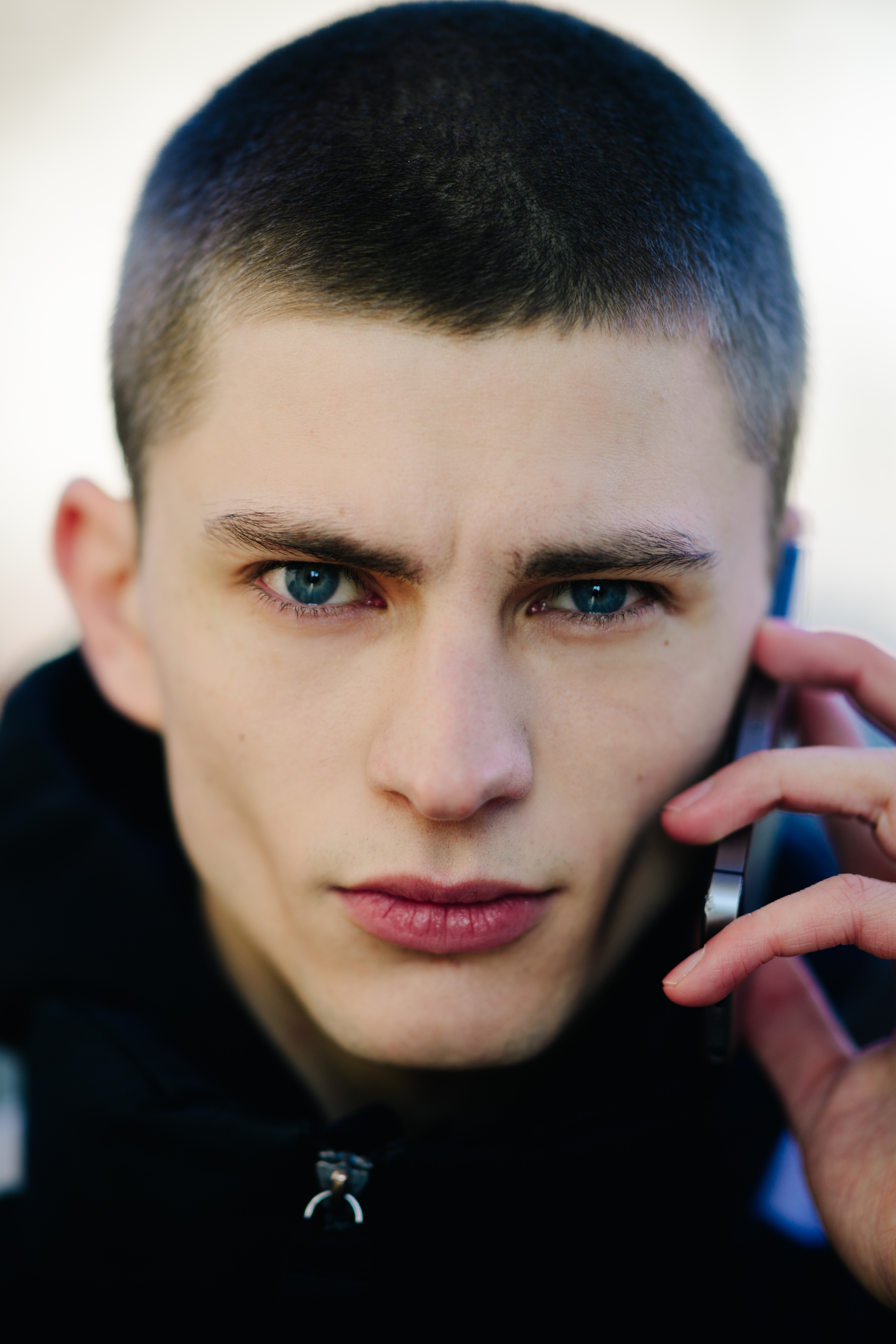 Portrait of bald model
