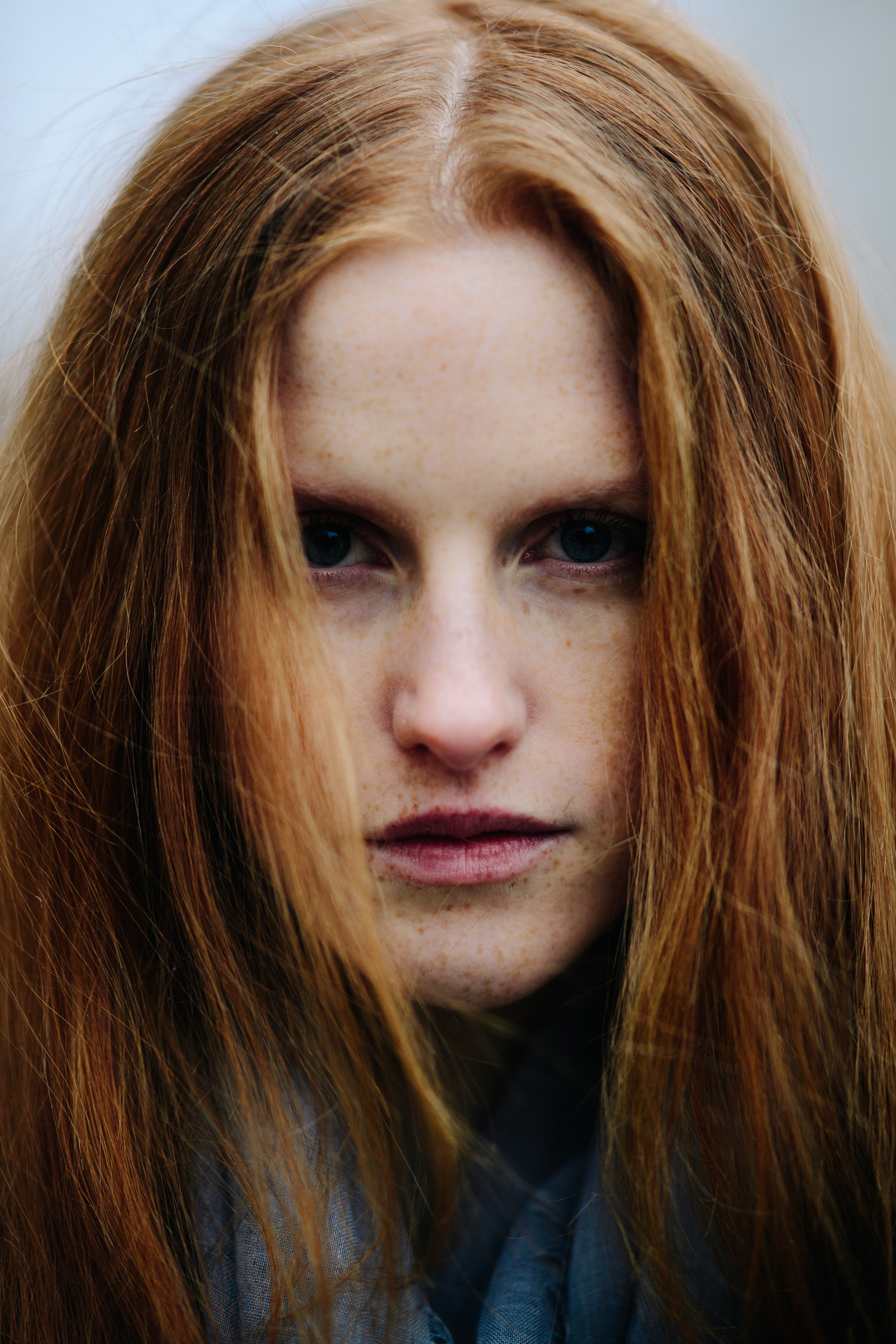 Portrait of model with ginger hair