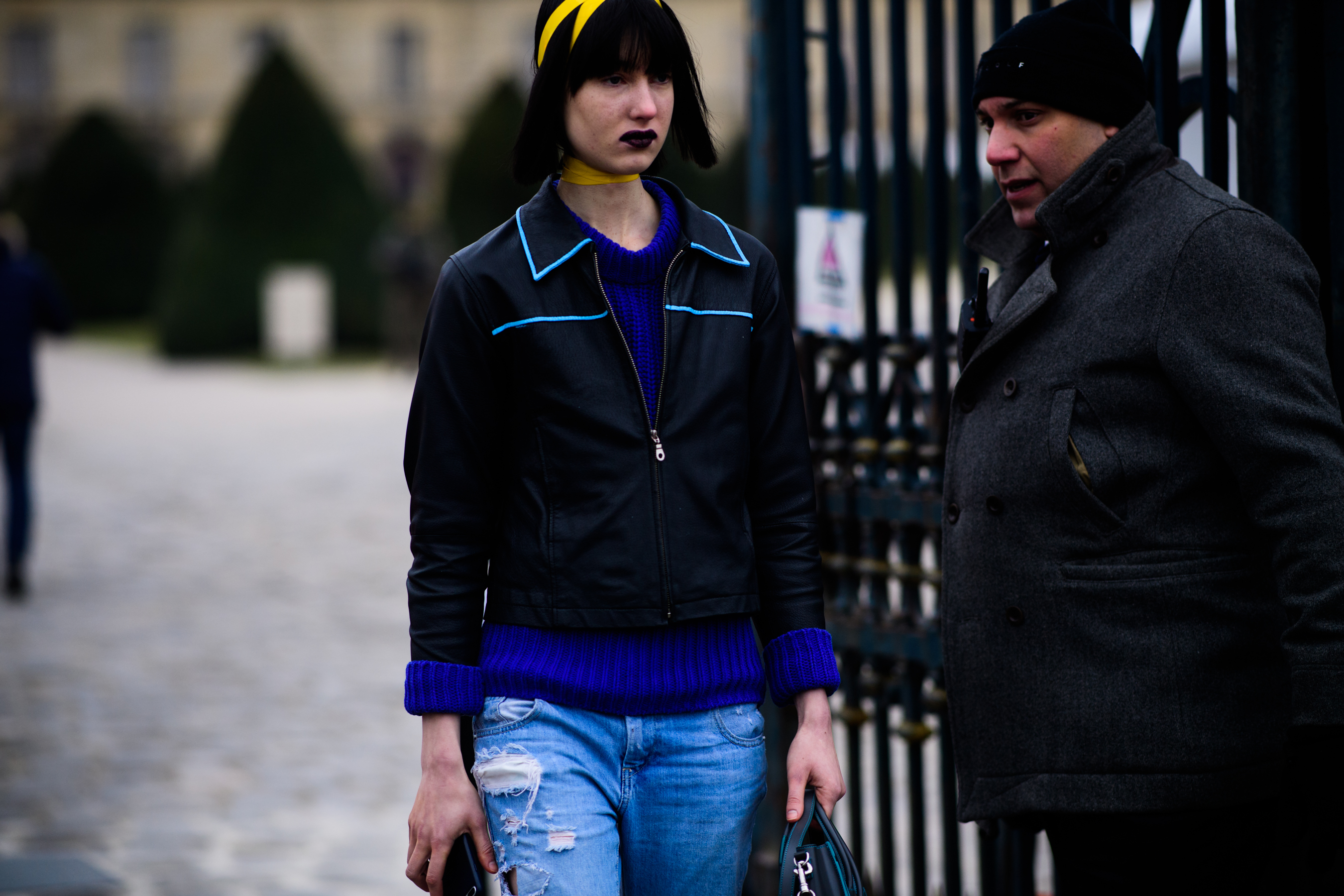 Model in blue jeans