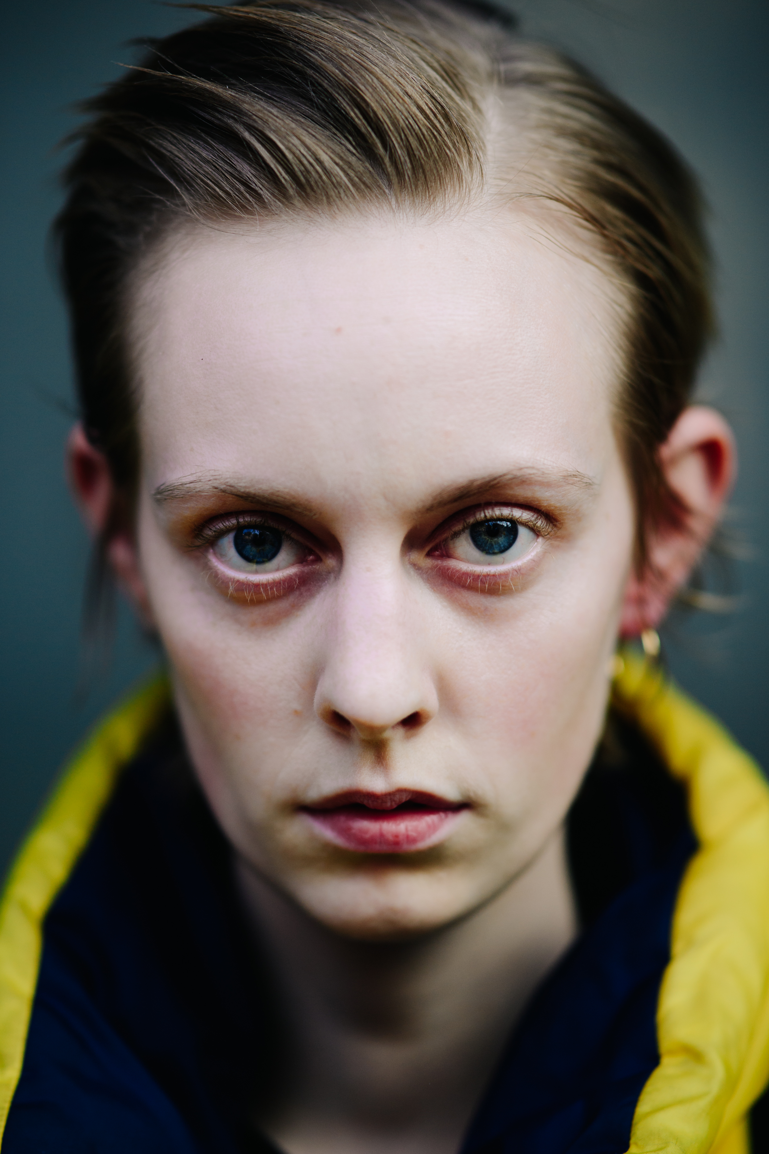Portrait of model with brown hair