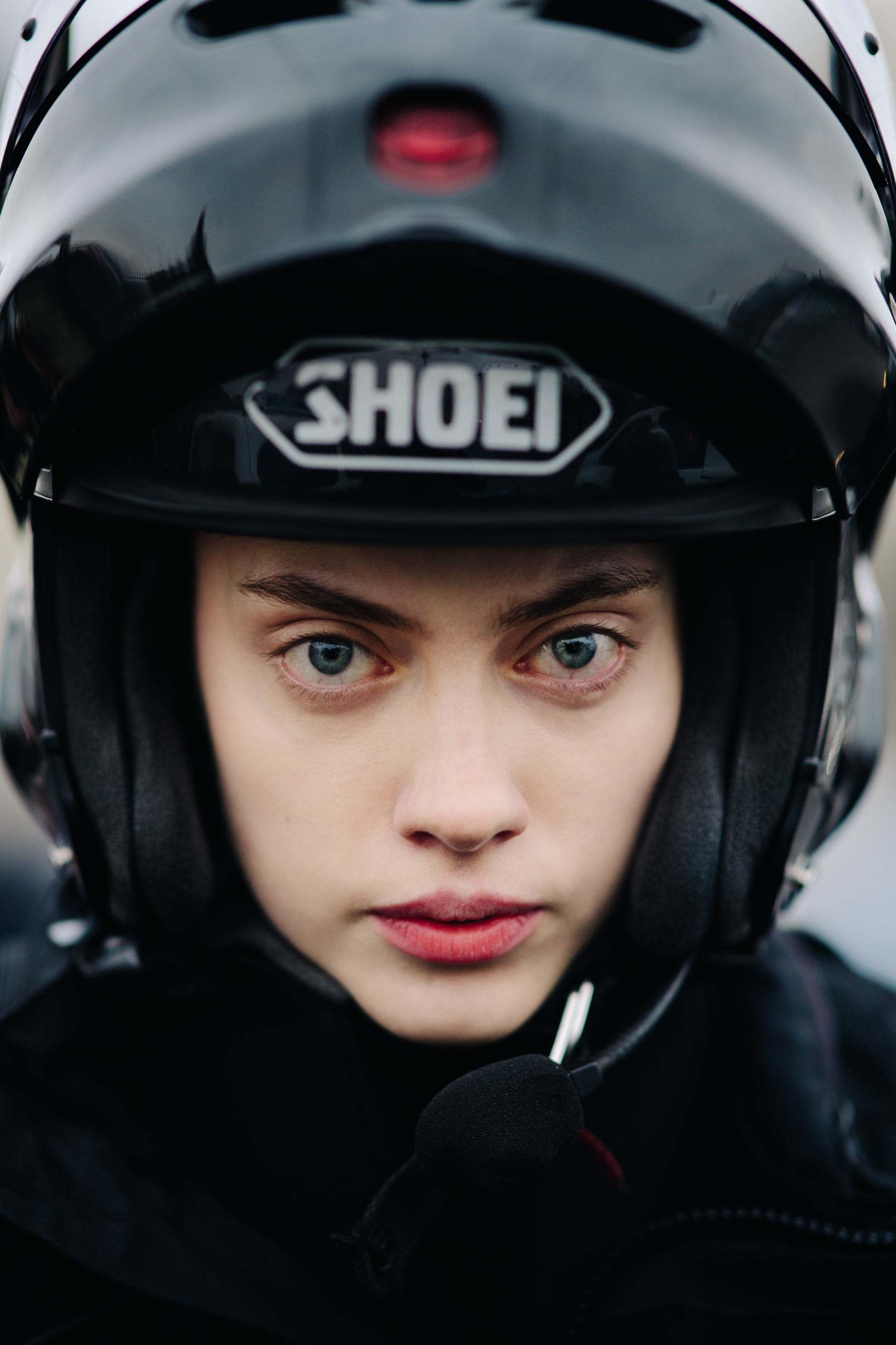 Portrait of model with helmet