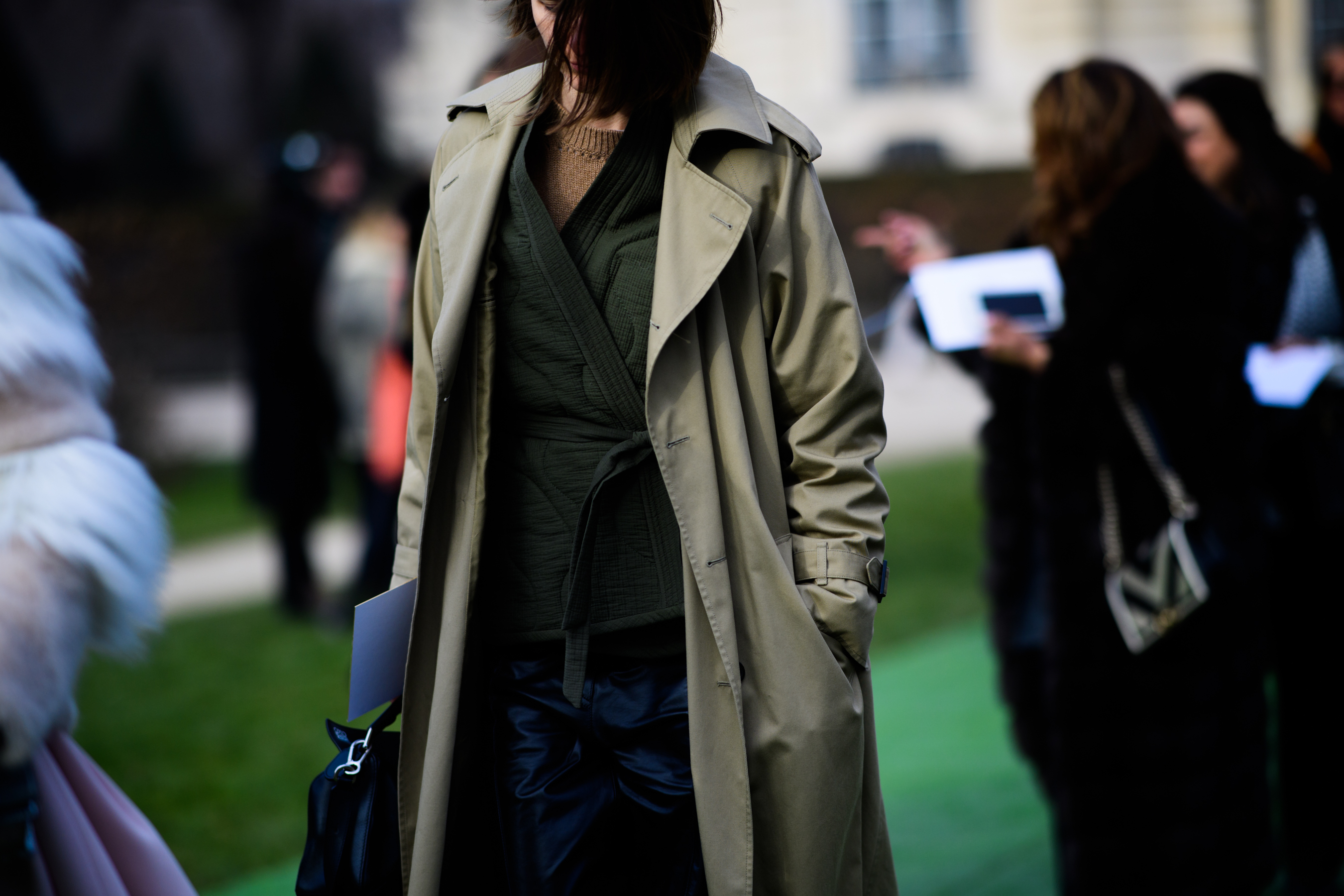 Woman wearing green clothes