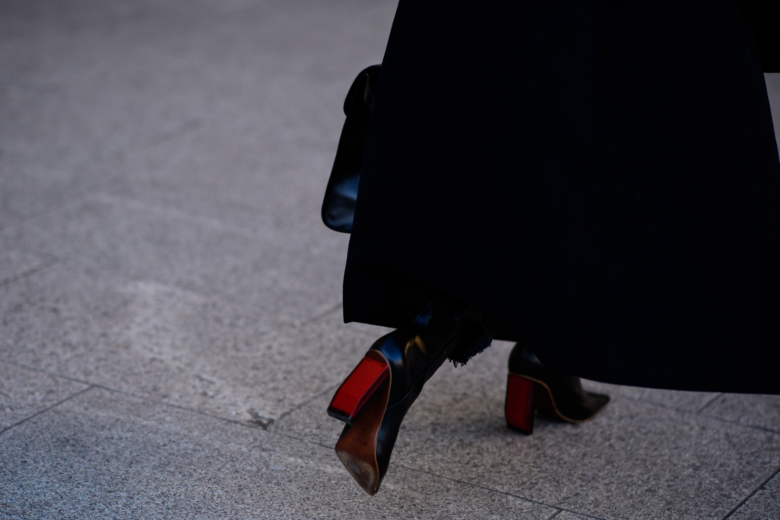 Woman wearing Vetements shoes
