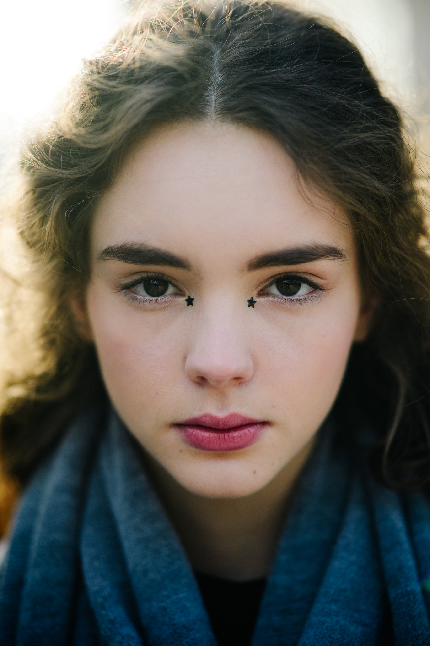 Portrait of model with dark eyes