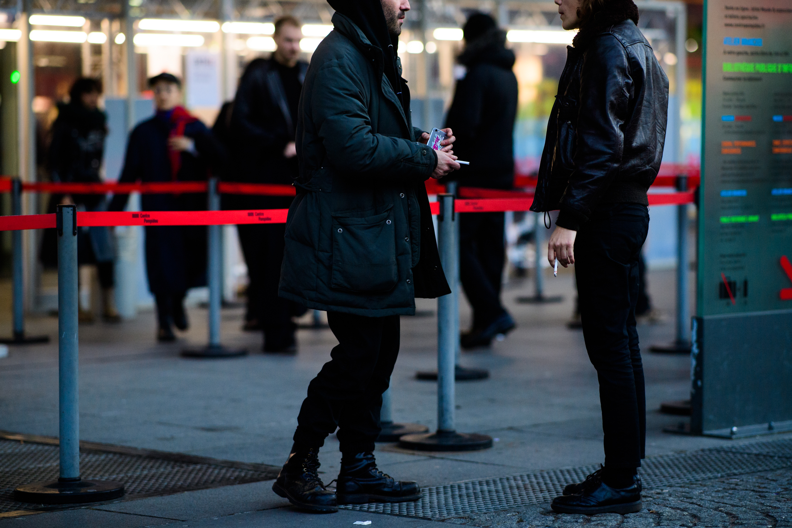 People wearing dark clothes