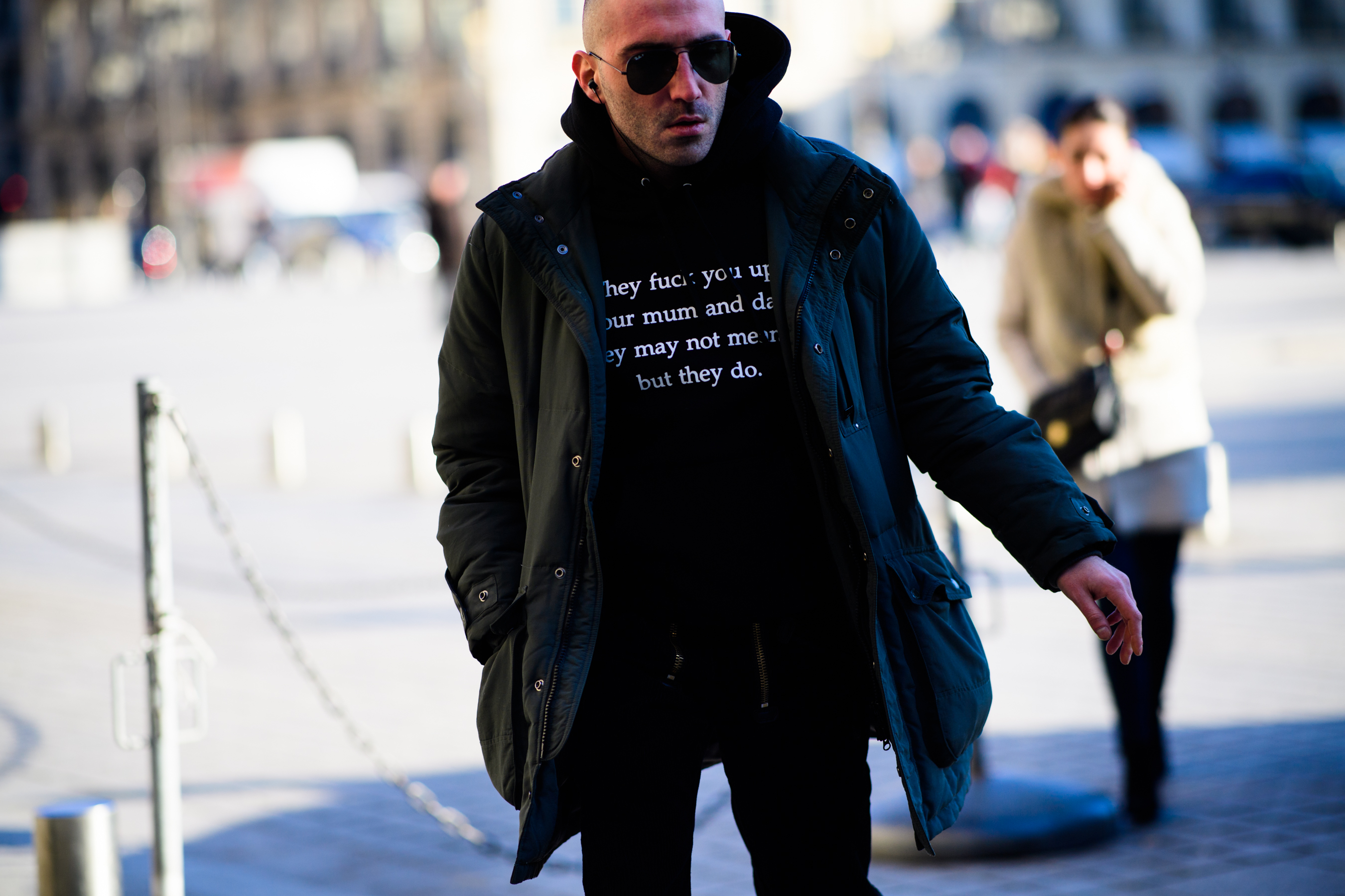 Man wearing black hoodie