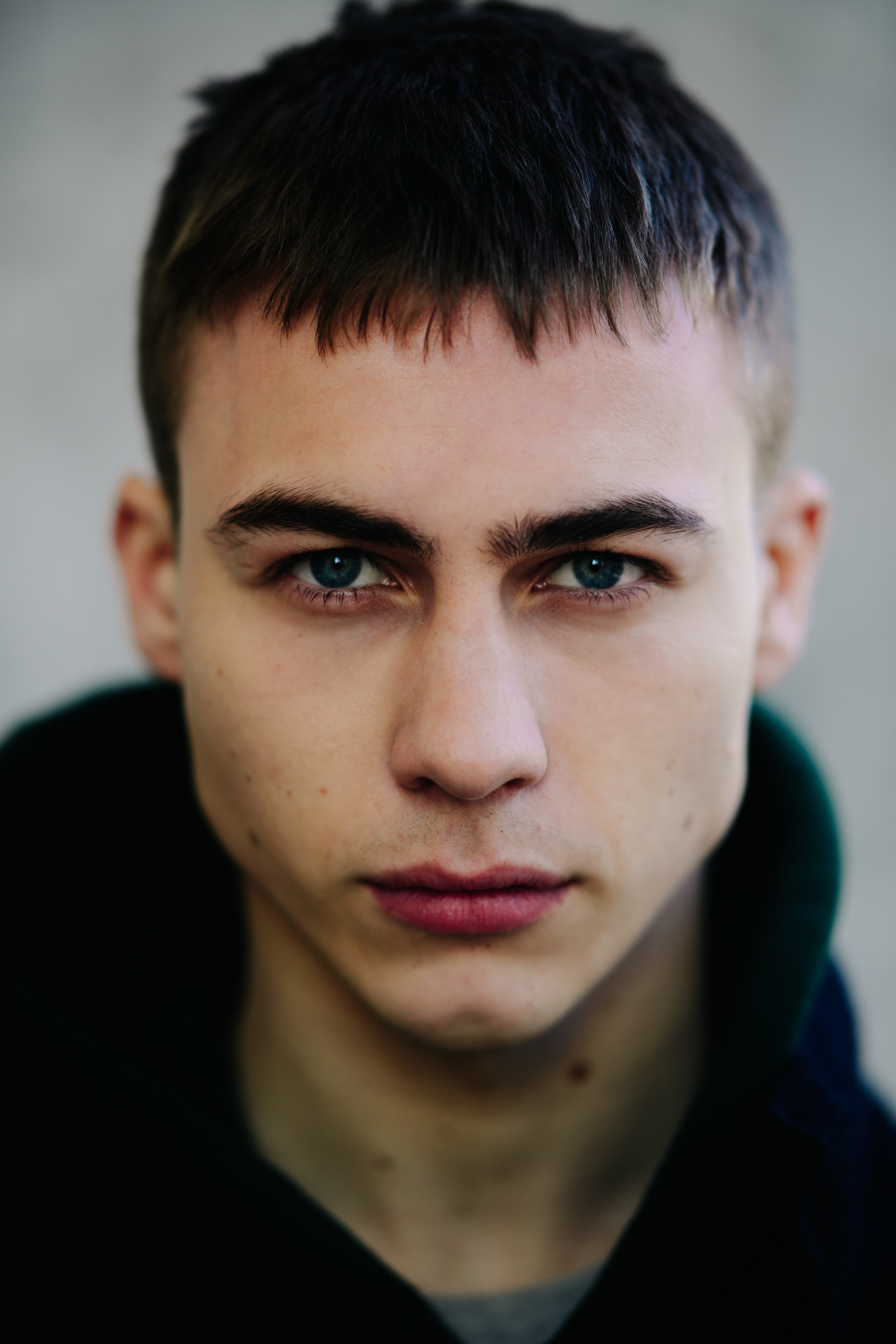 Portrait of model with short hair