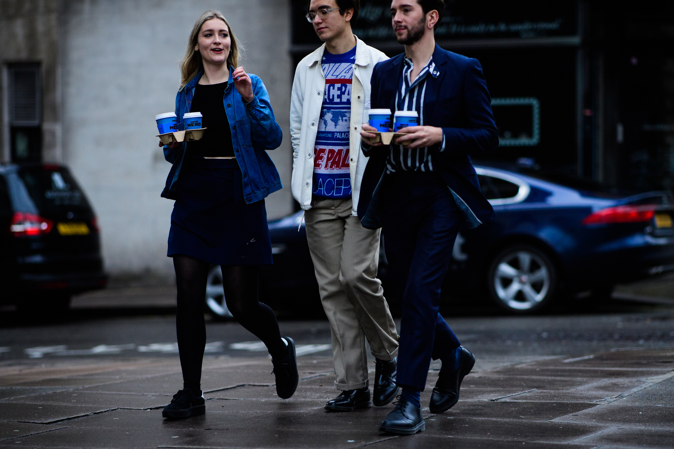 Man wearing Palace sweater