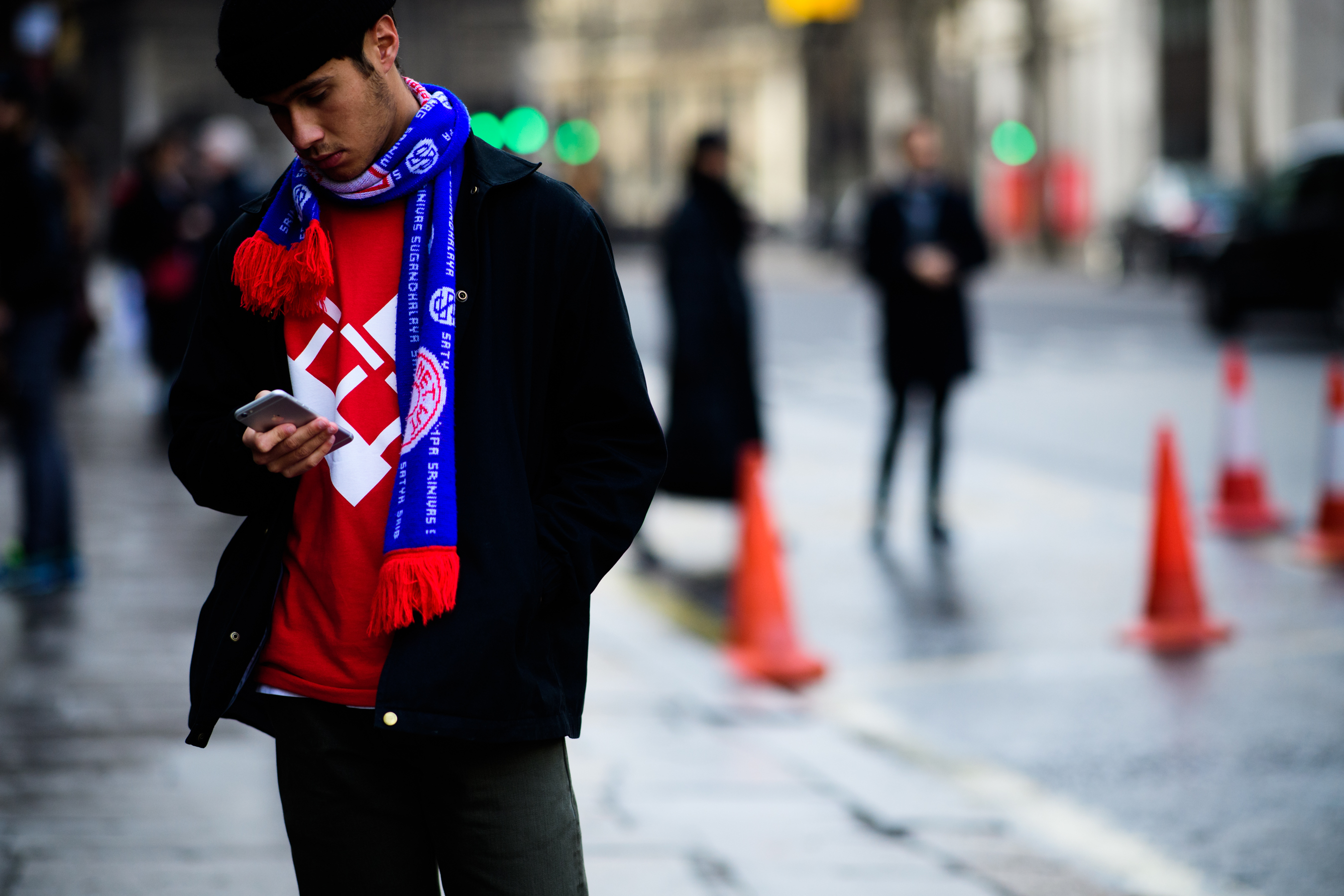 Man wearing red sweater