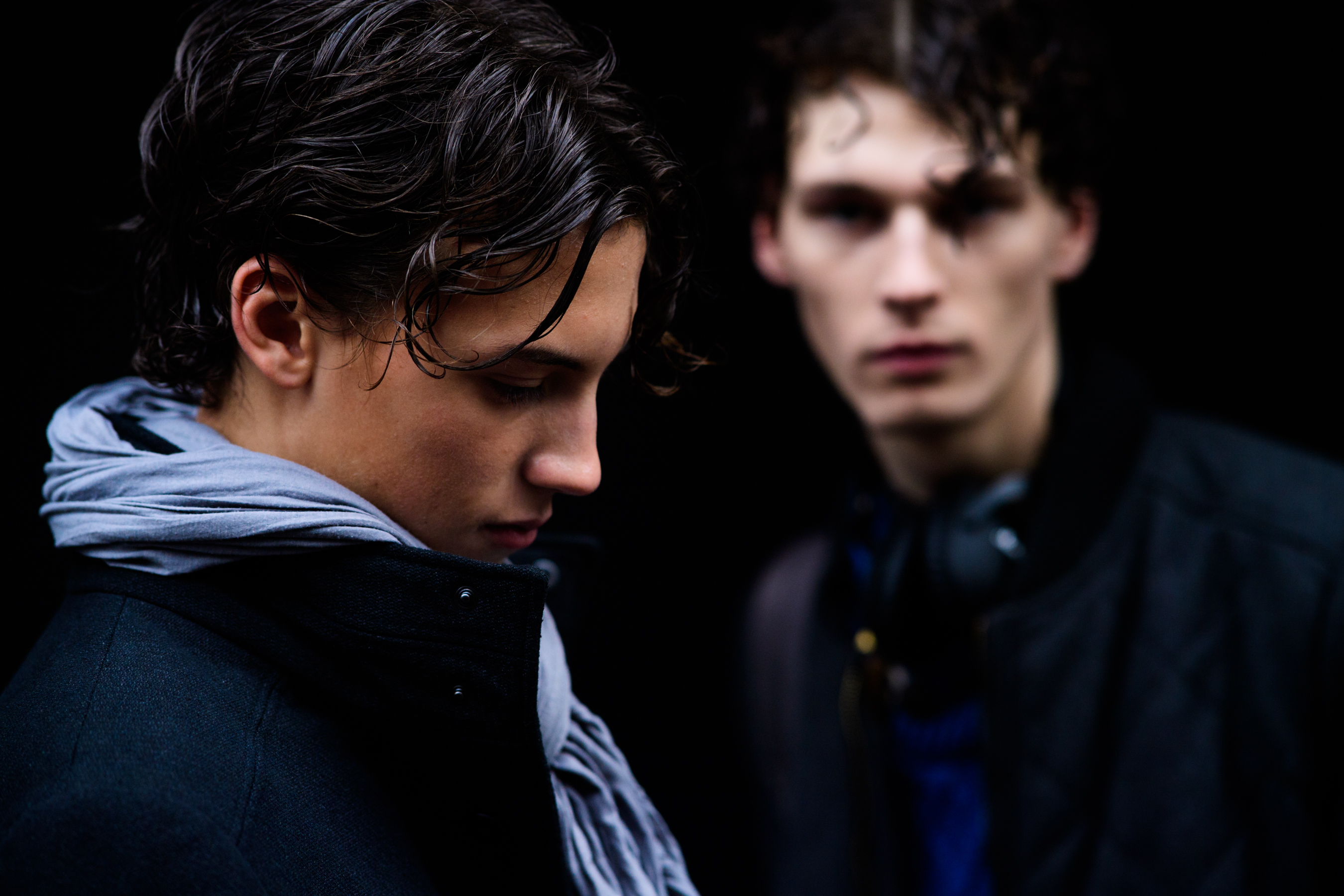 Models before the show in London