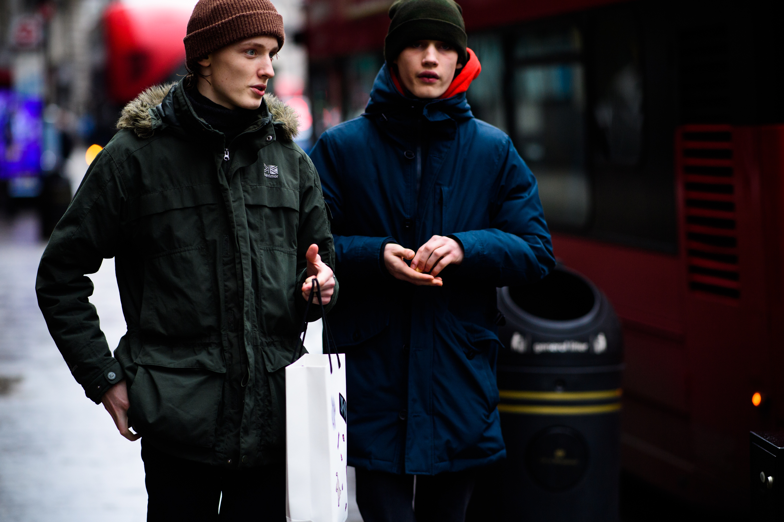 Models before the show in London
