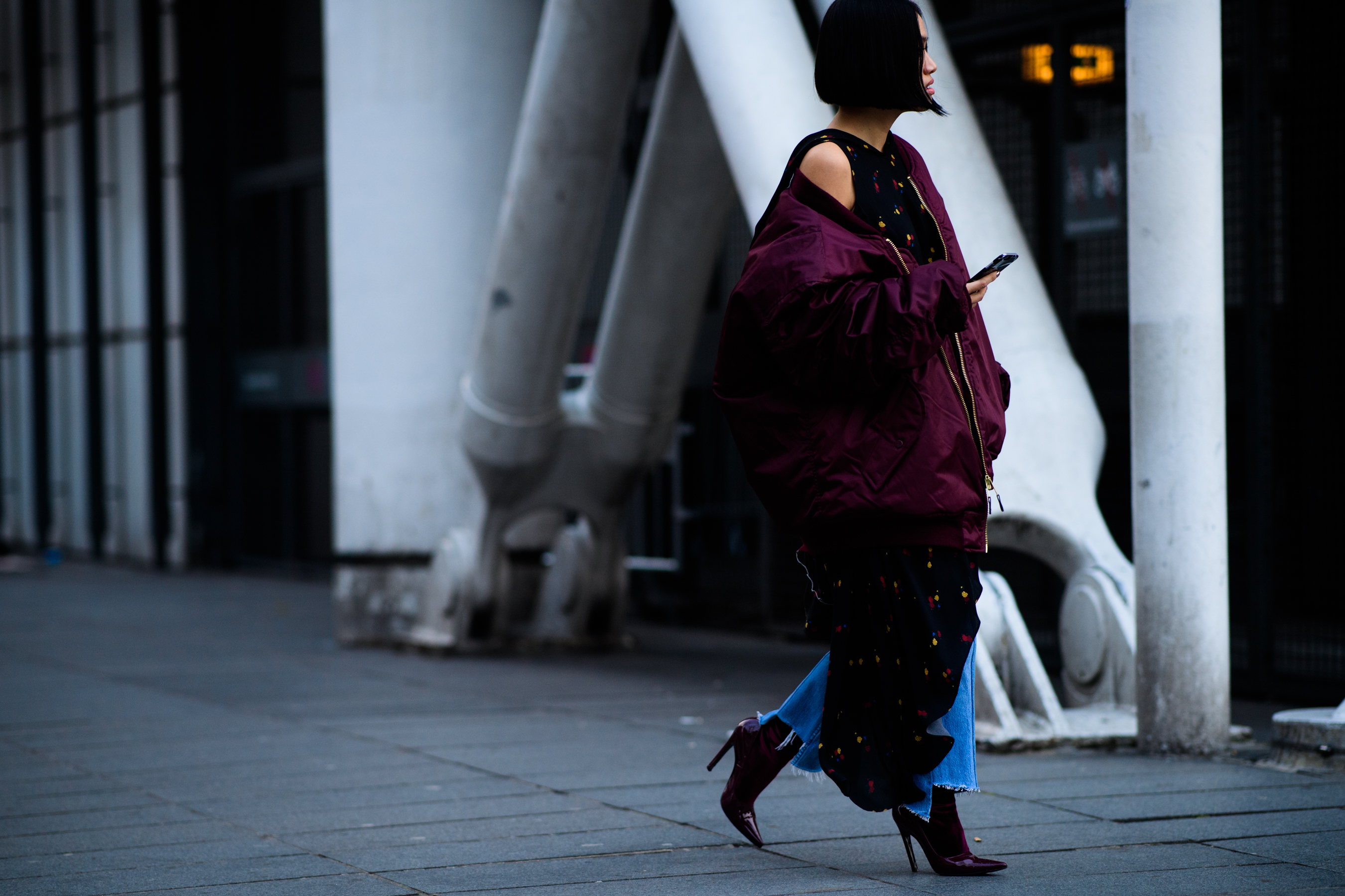 Woman wearing vetements jacket