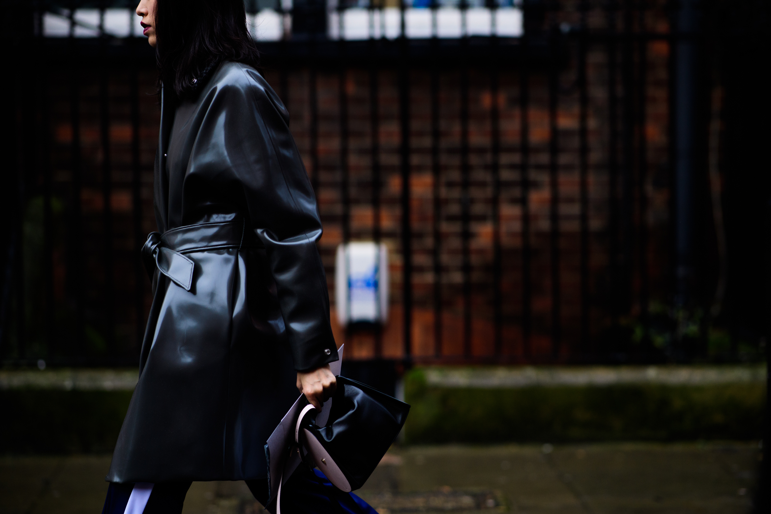 Woman wearing black jacket