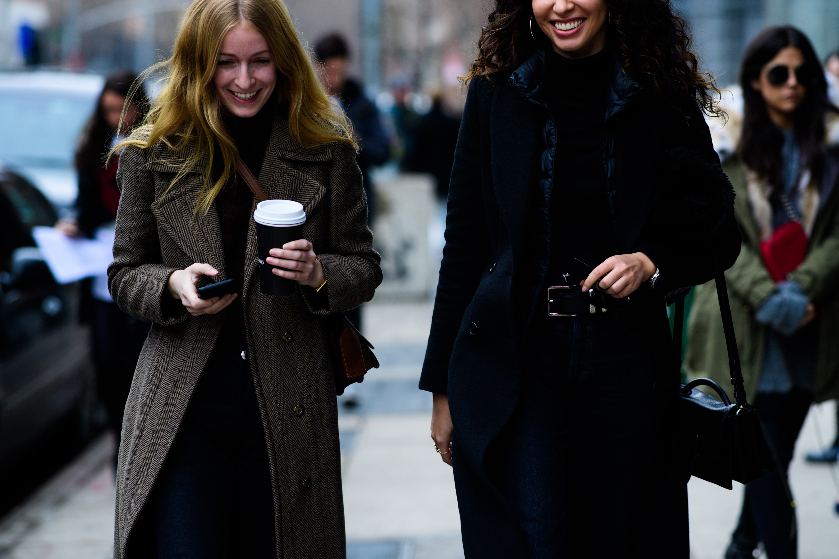 Womaen wearing coats