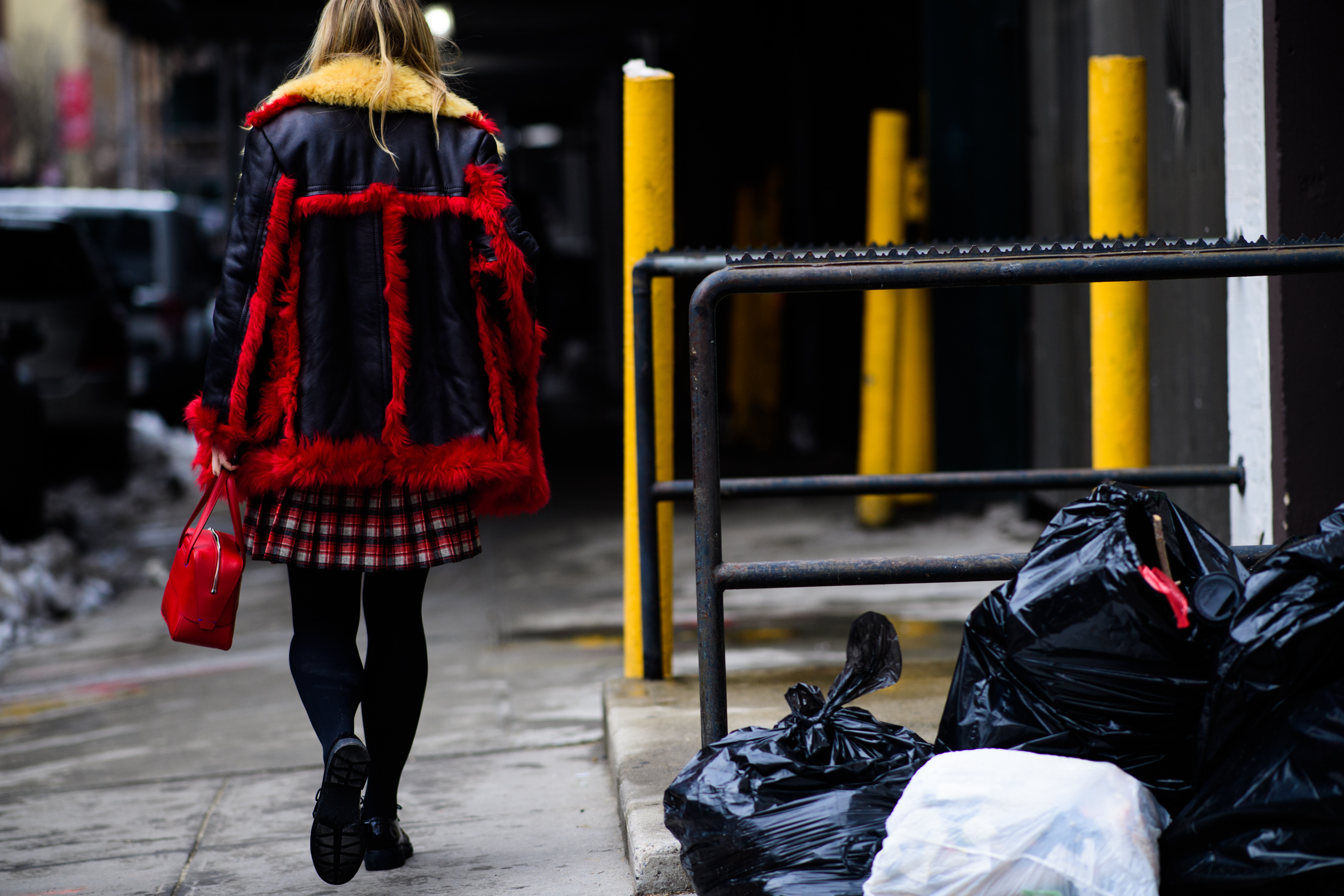 Woman wearing Prada jacket