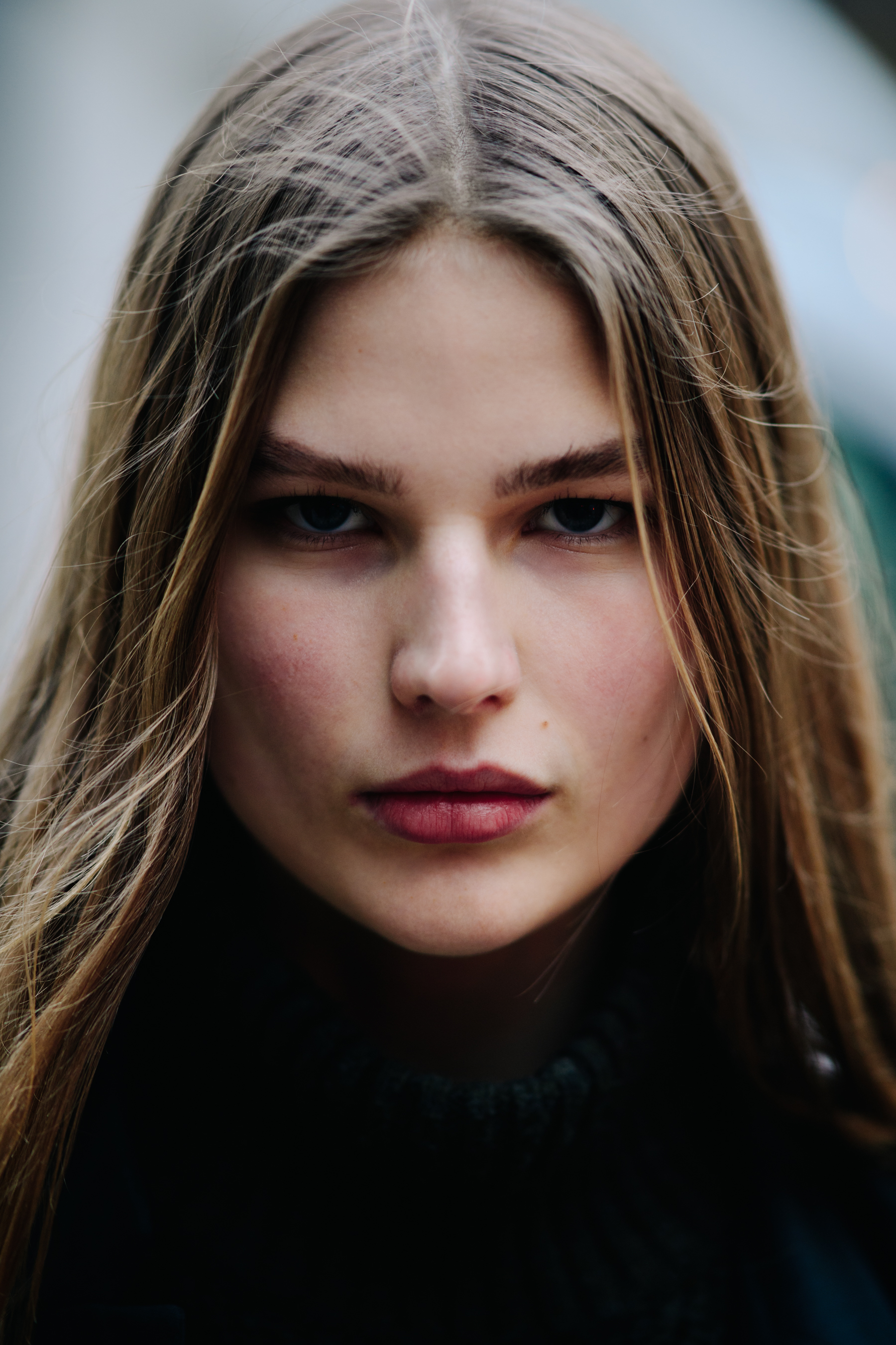 Portrait of woman with long hair