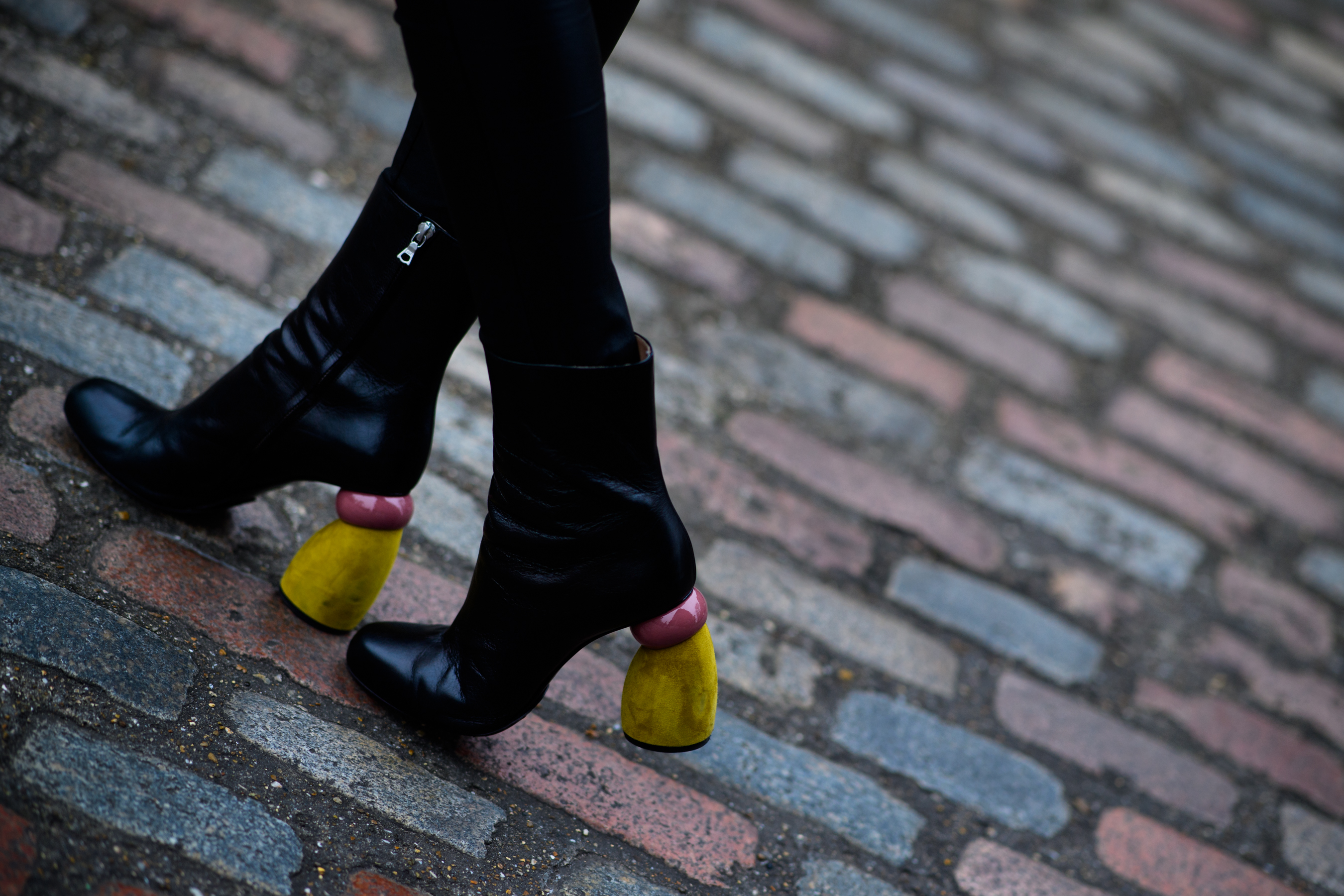 Woman wearing Prada shoes