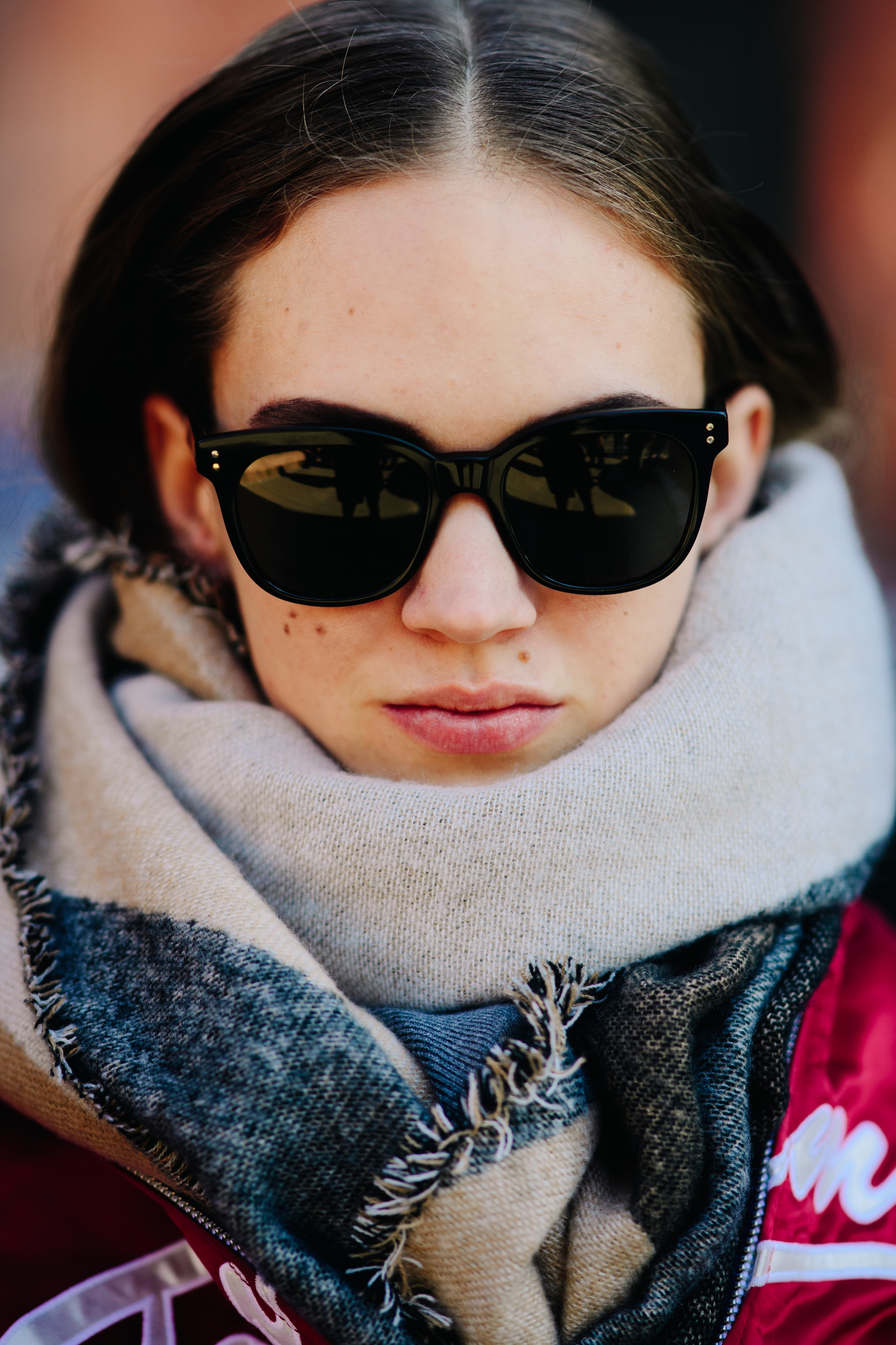 Portrait of a model with beauty marks