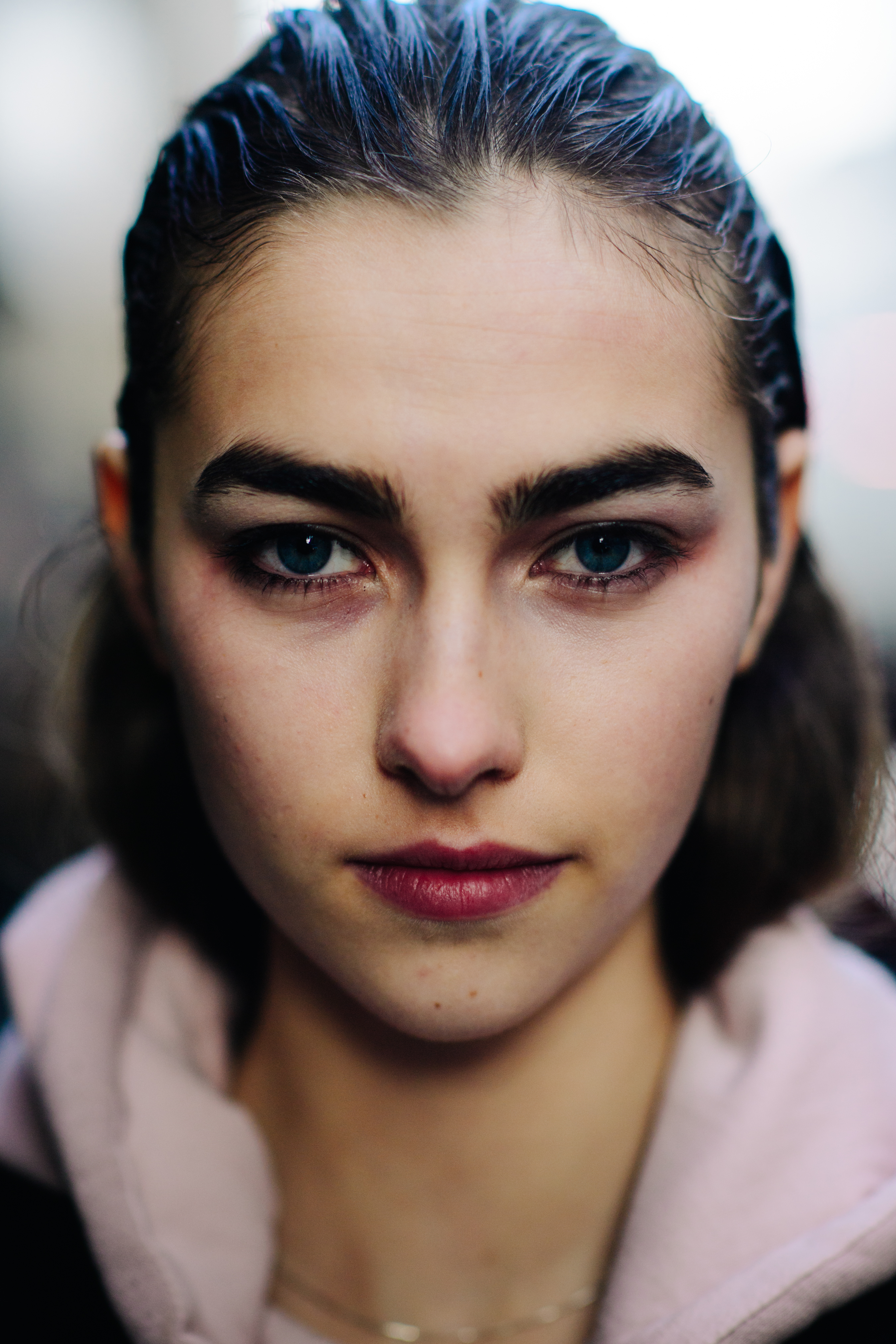 Portrait of a model with sleek hair