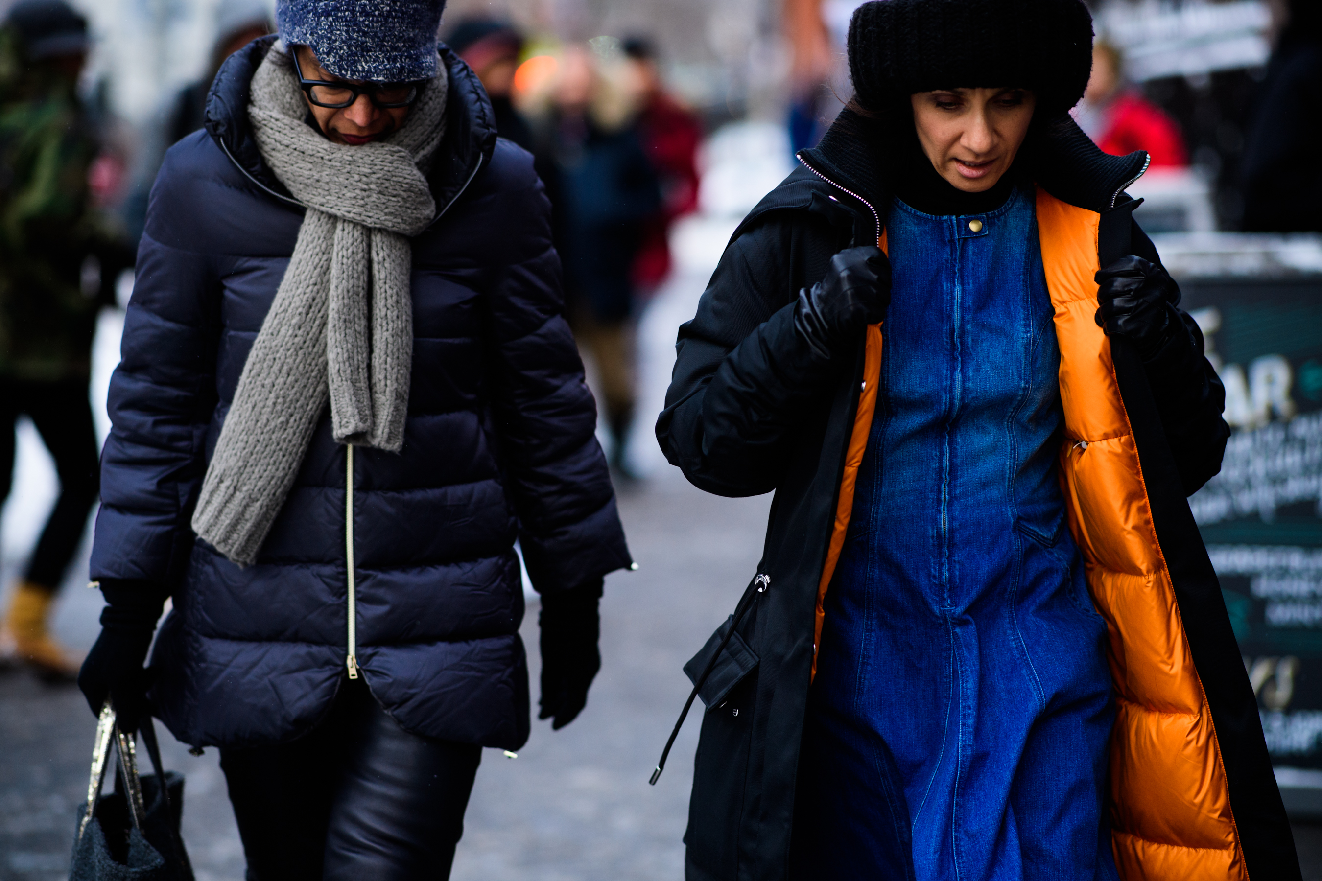 Women wearing scarfs and hats