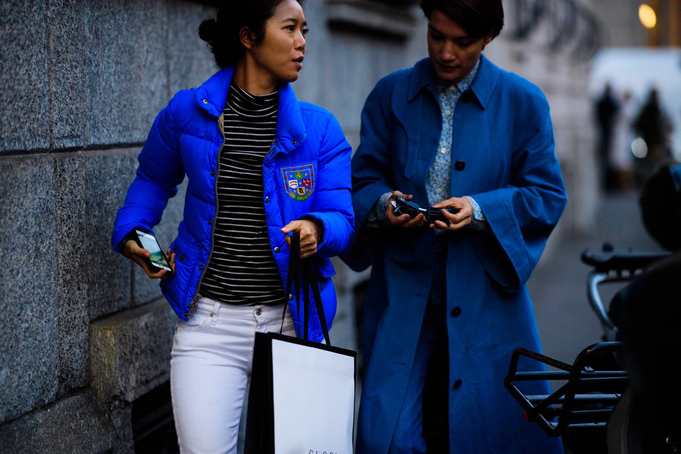 Women wearing blue clothes
