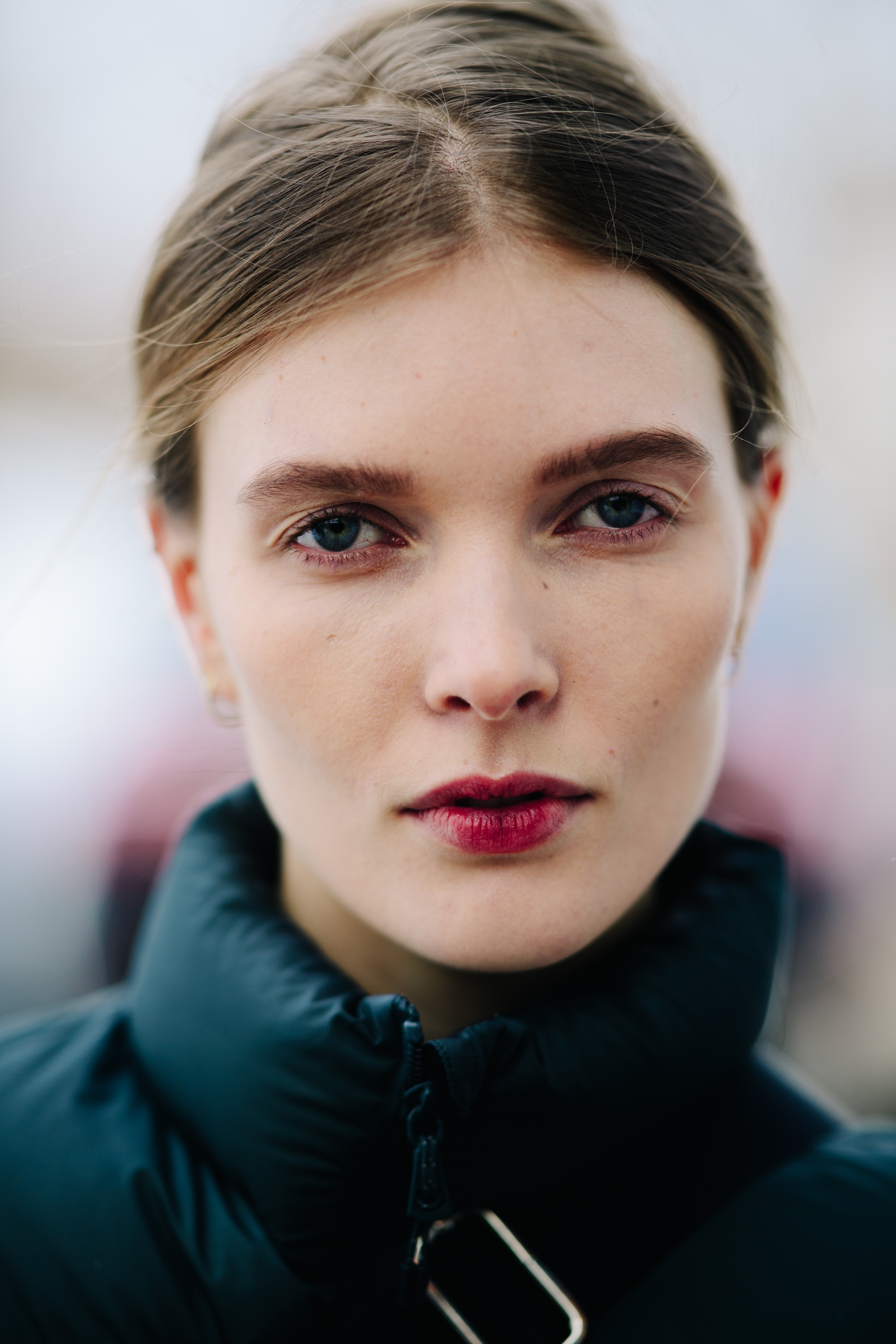 Portrait of woman with blue eyes