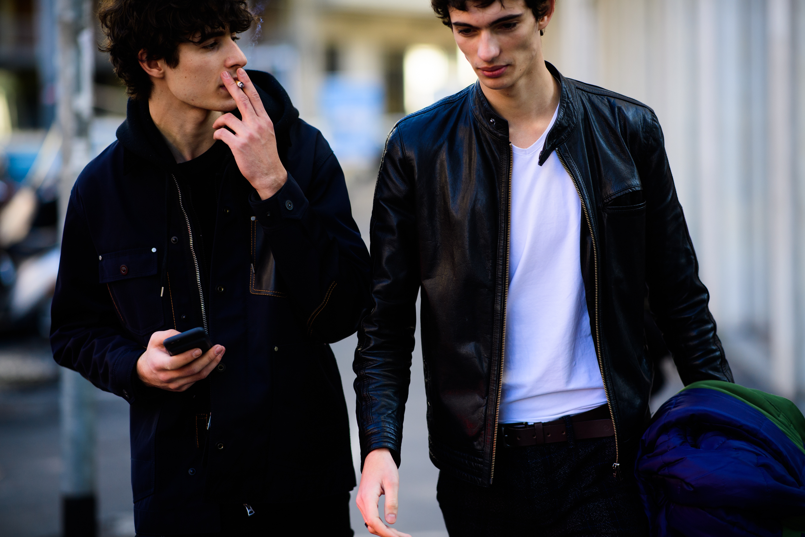 Male models wearing black