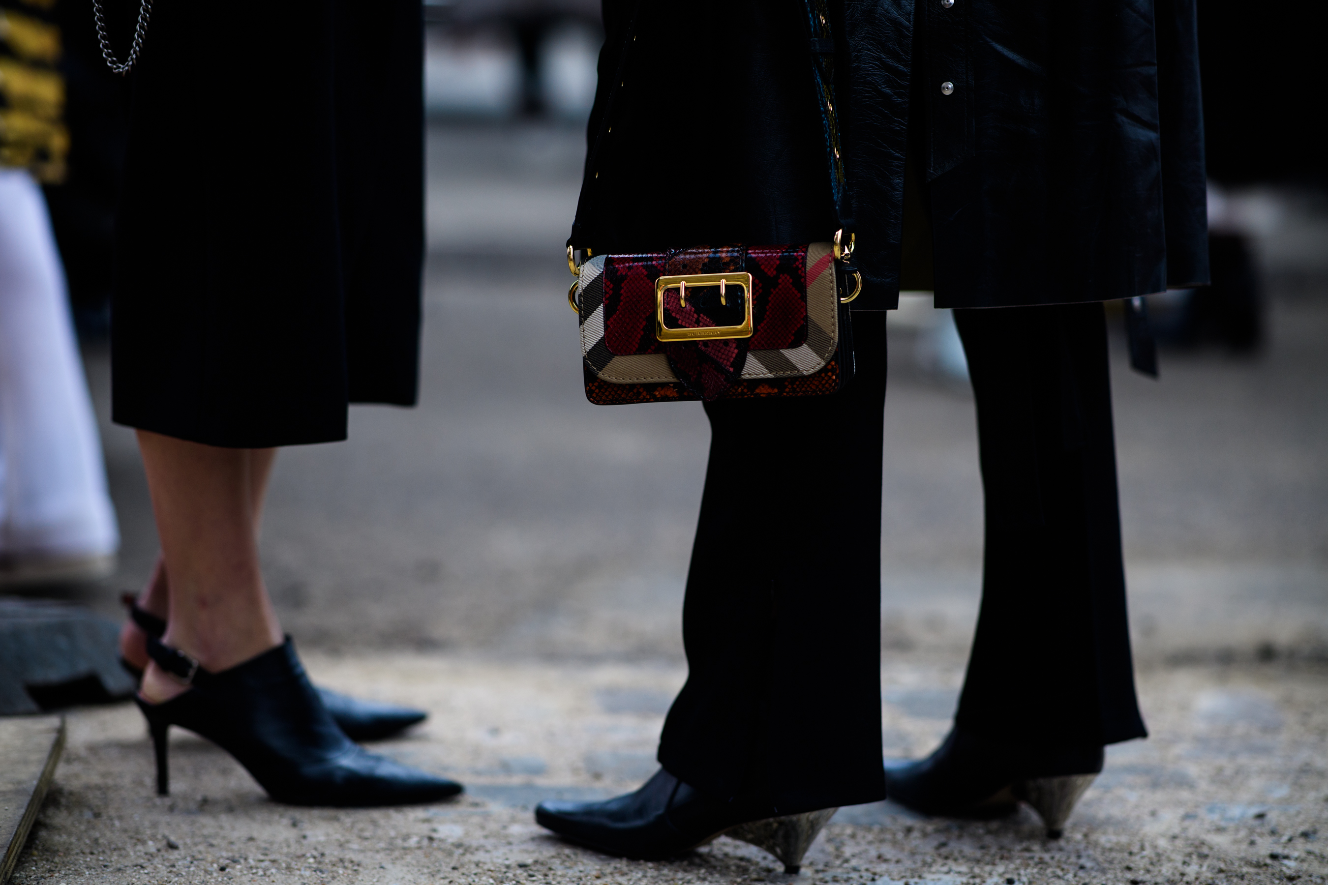 Women wearing black shoes