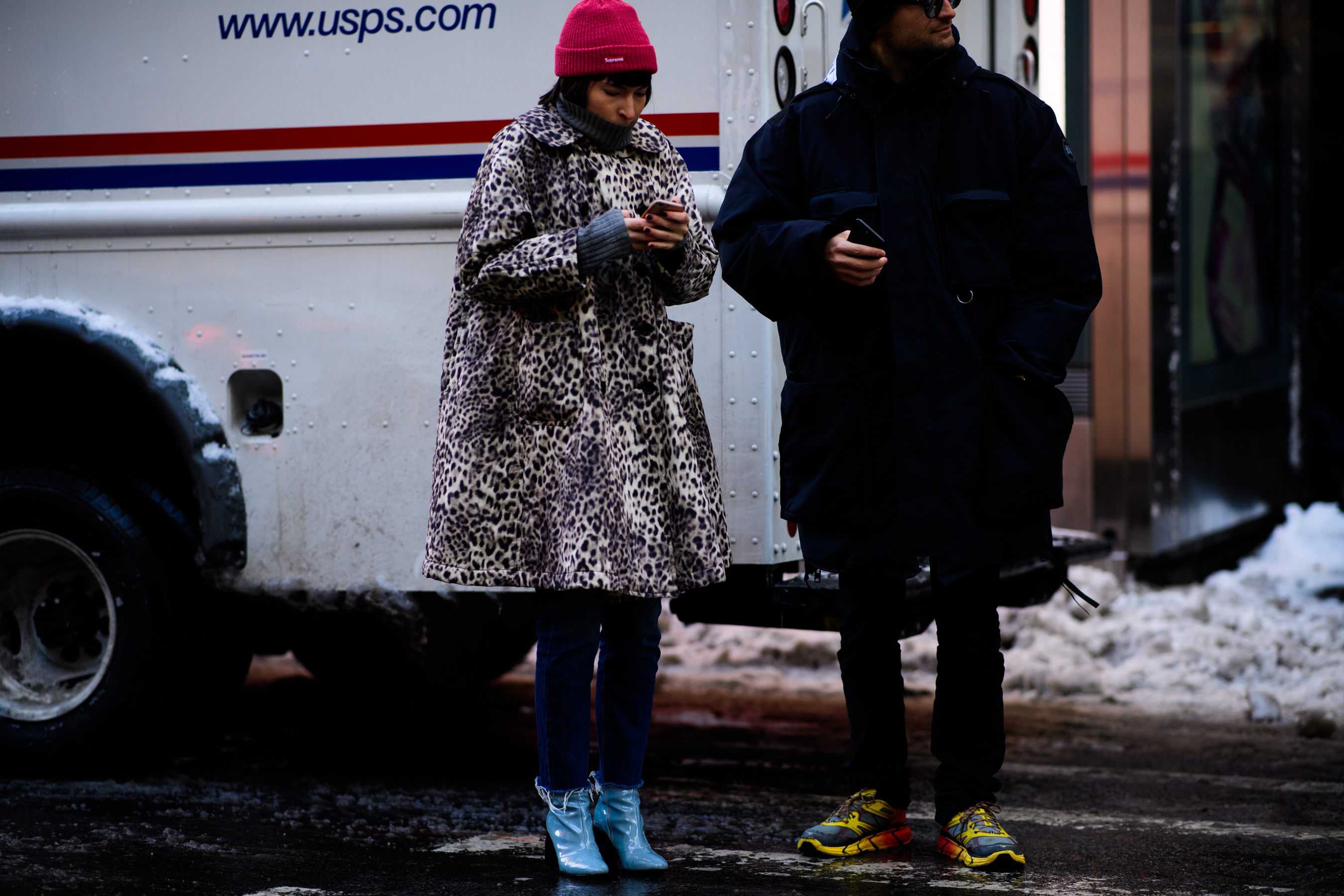 Woman wearing supreme hat