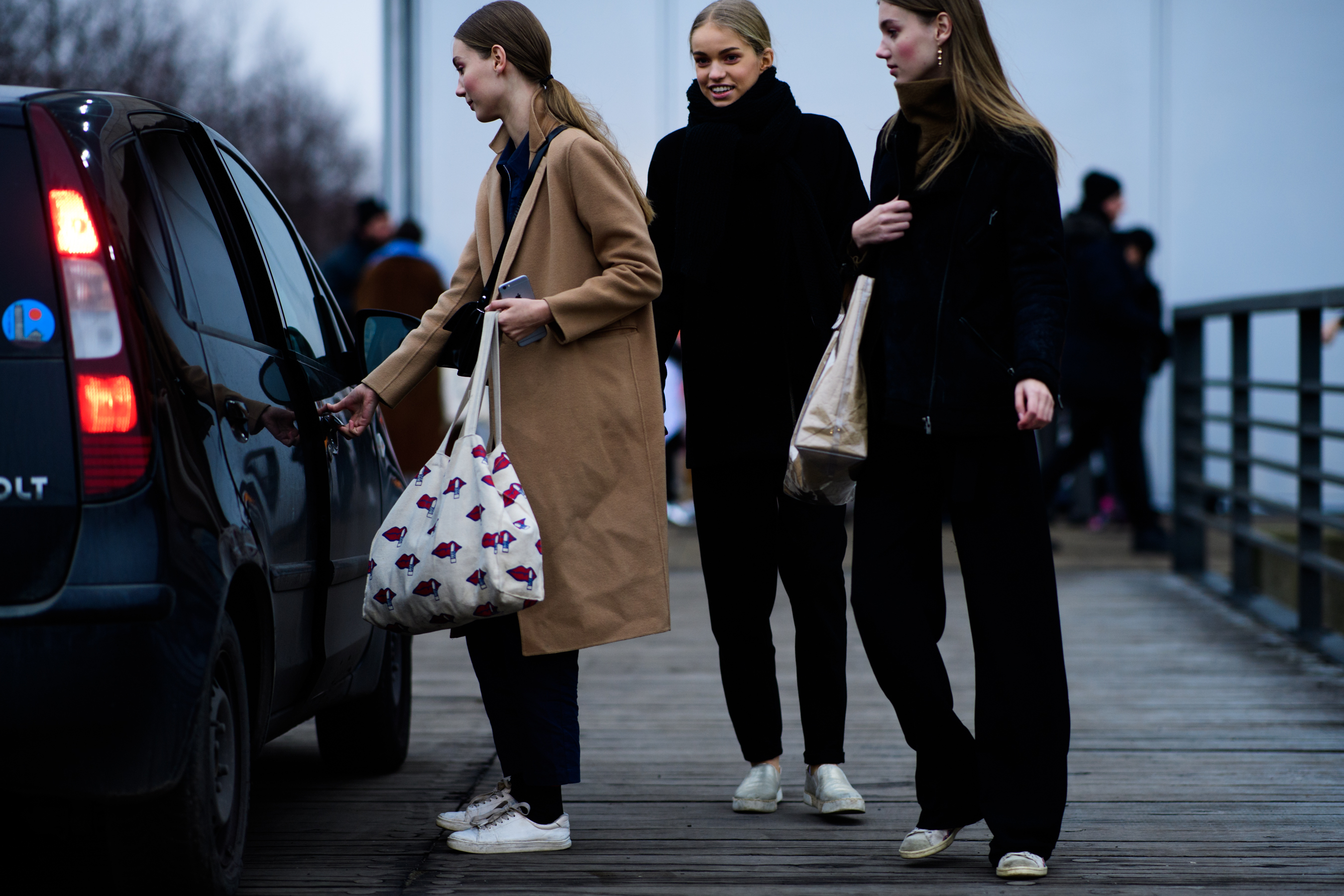 Models wearing white shoes