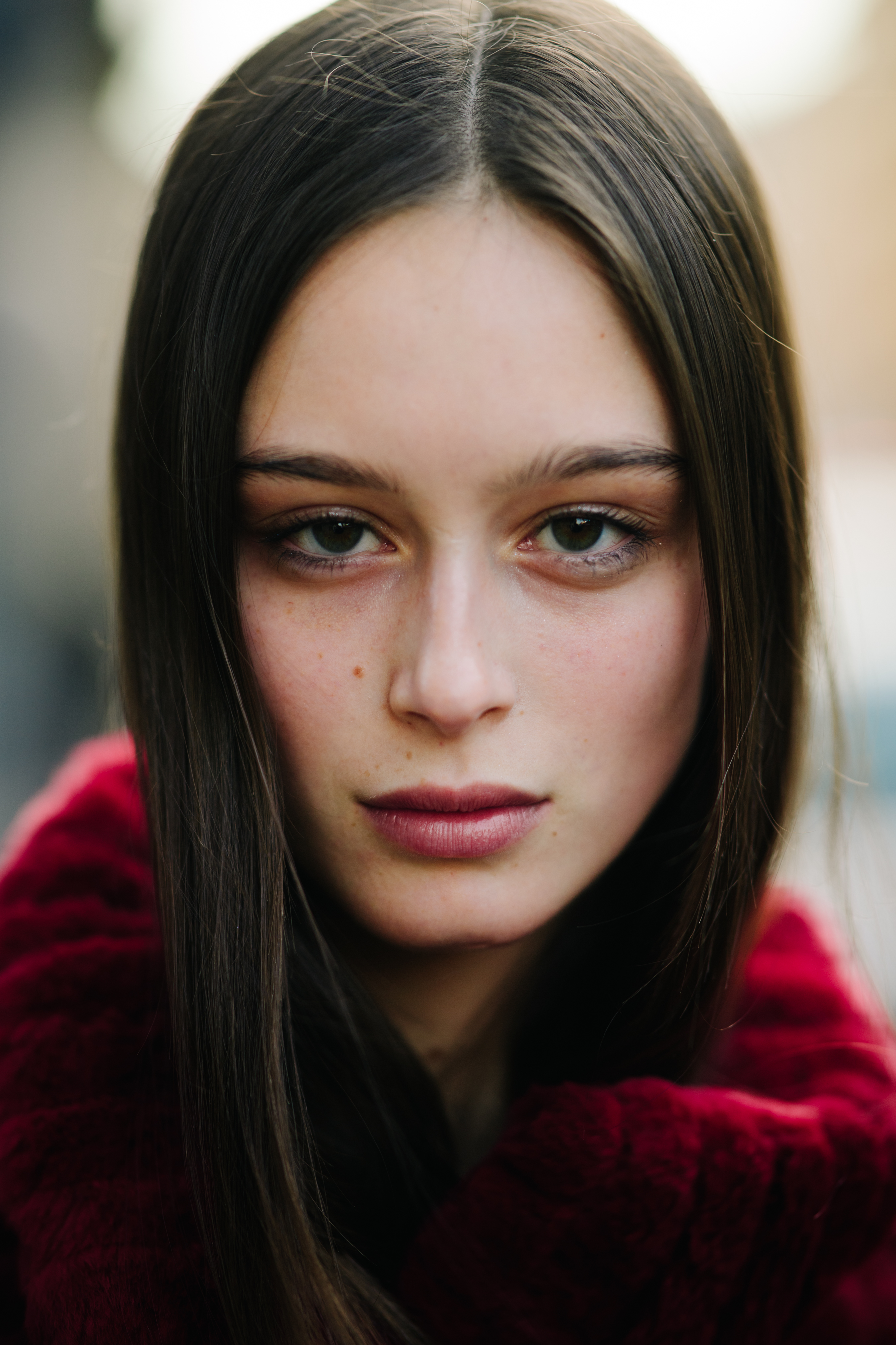 Portrait of model with long hair