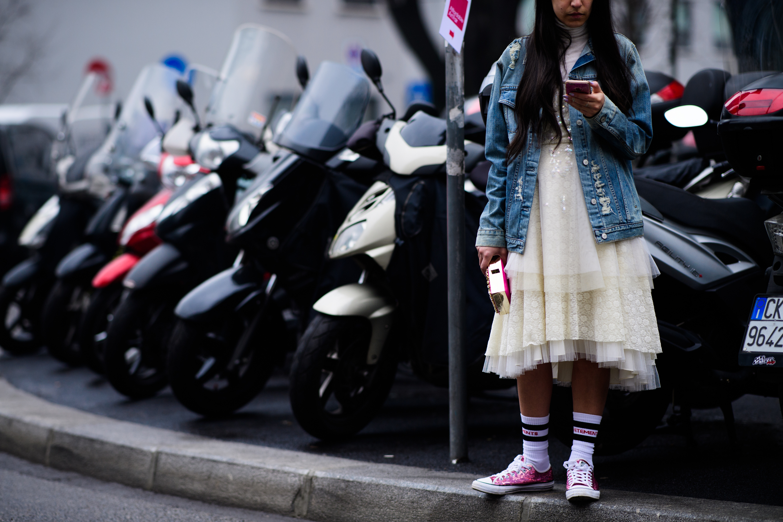 Woman wearing Vetements socks