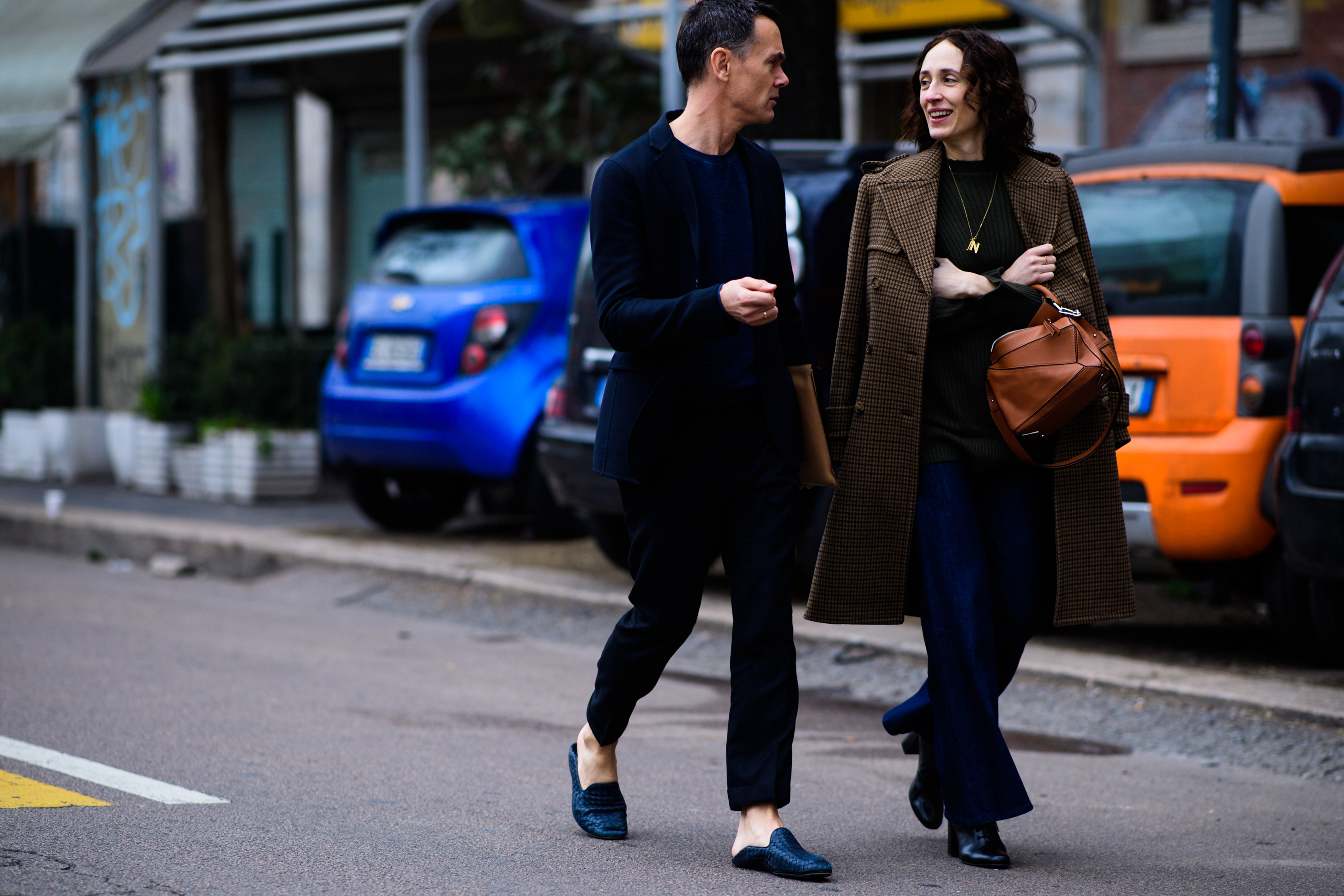 Woman wearing Loewe bag