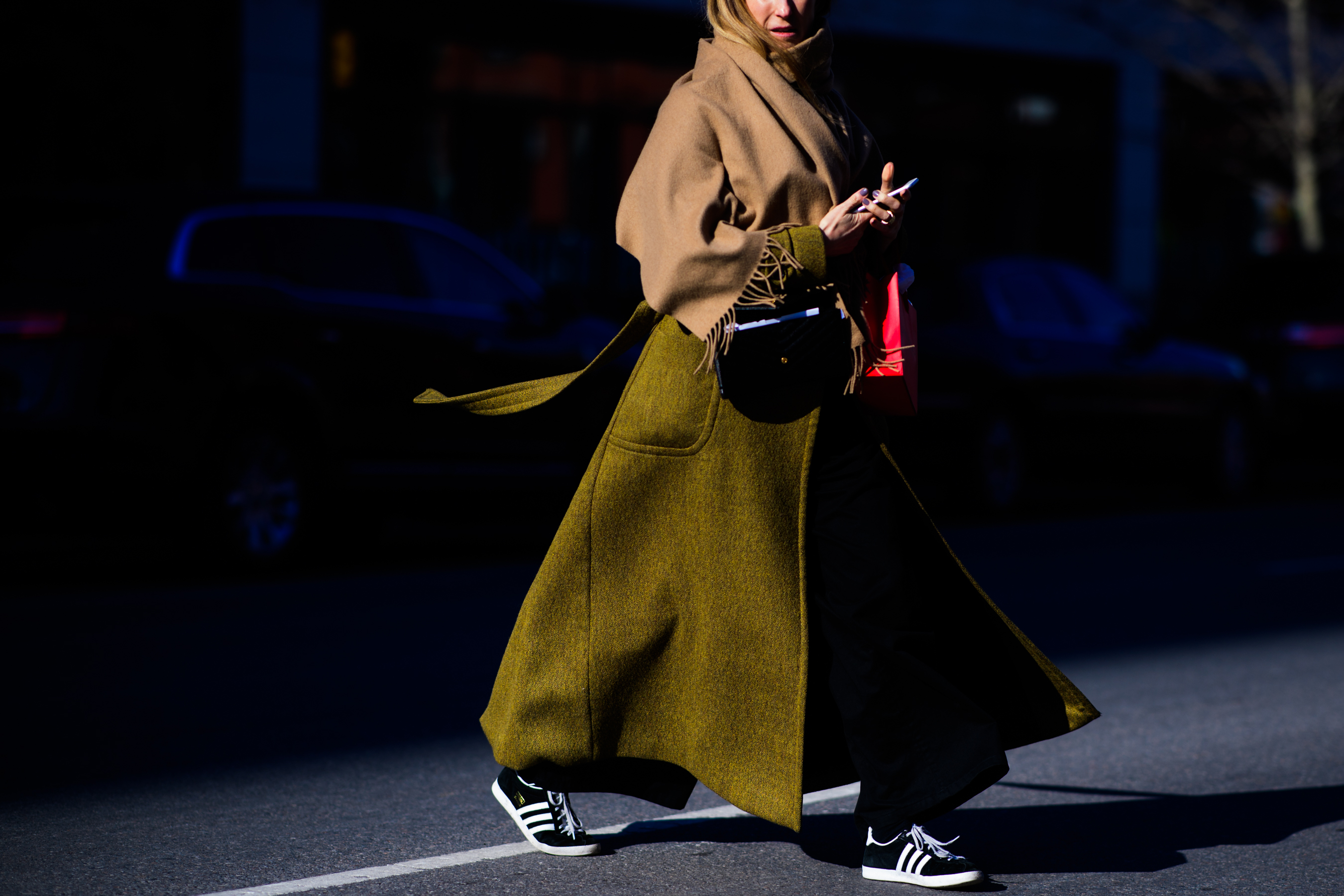 Woman wearing adidas shoes