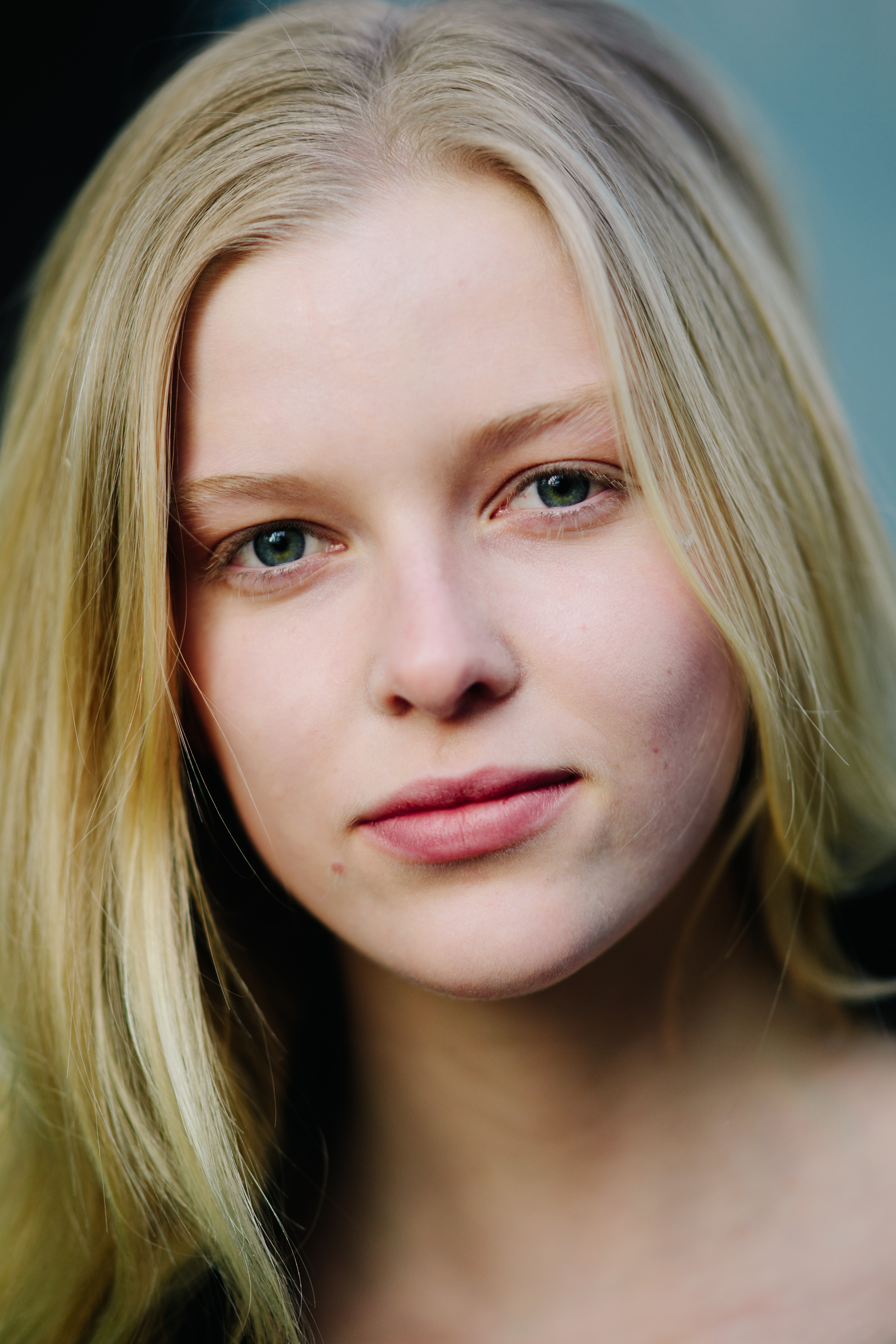 Portrait of model with green eyes