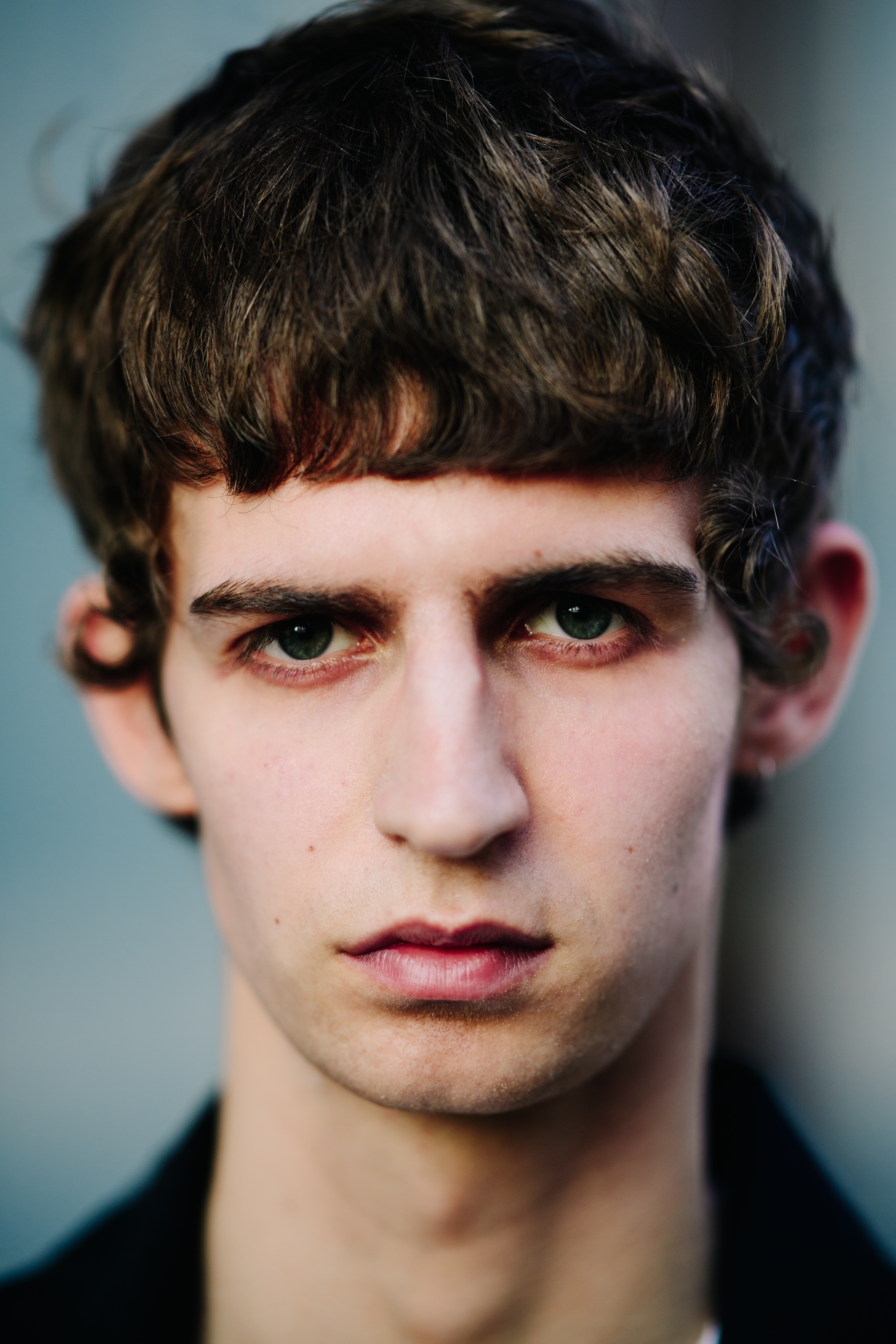 Portrait of male model after the show