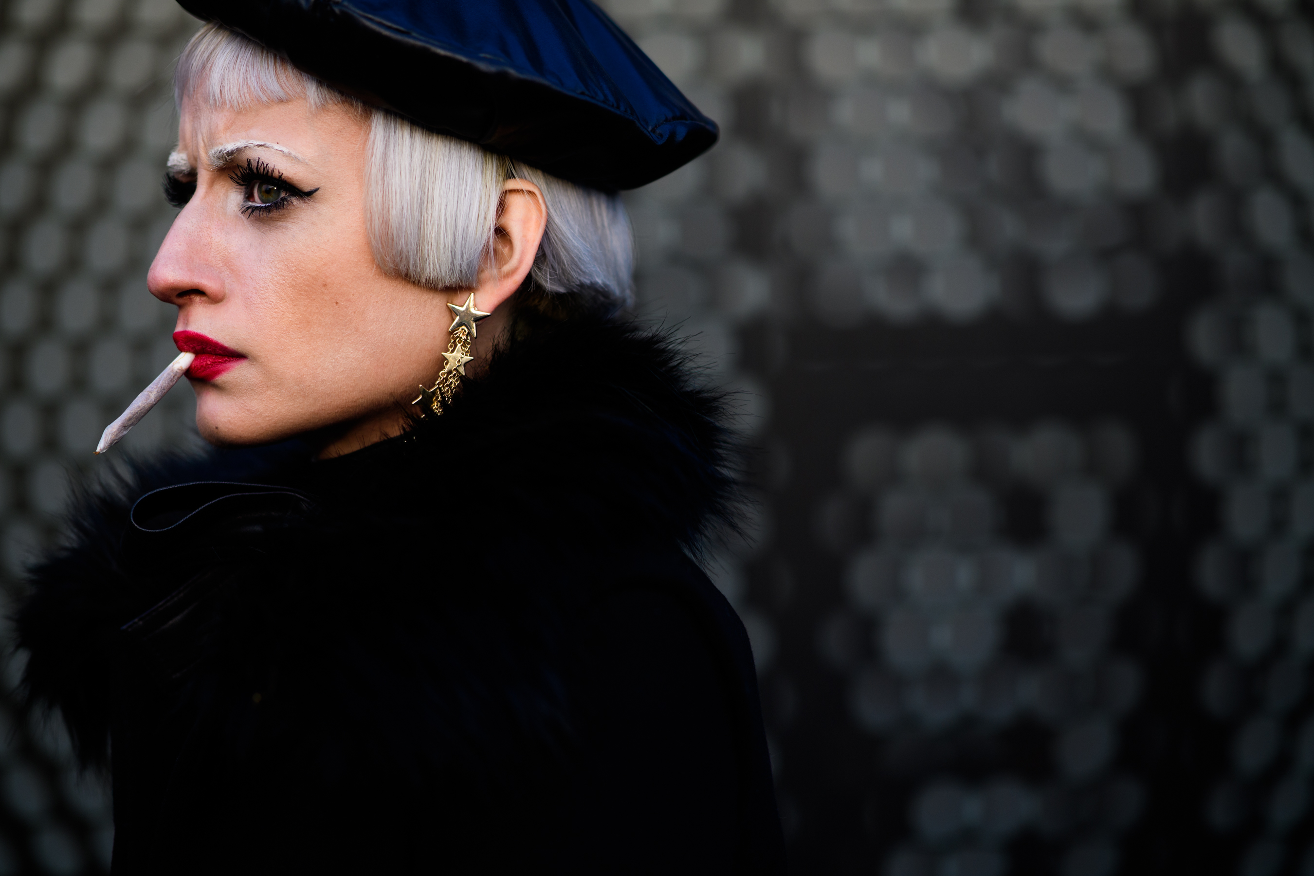 Woman wearing black