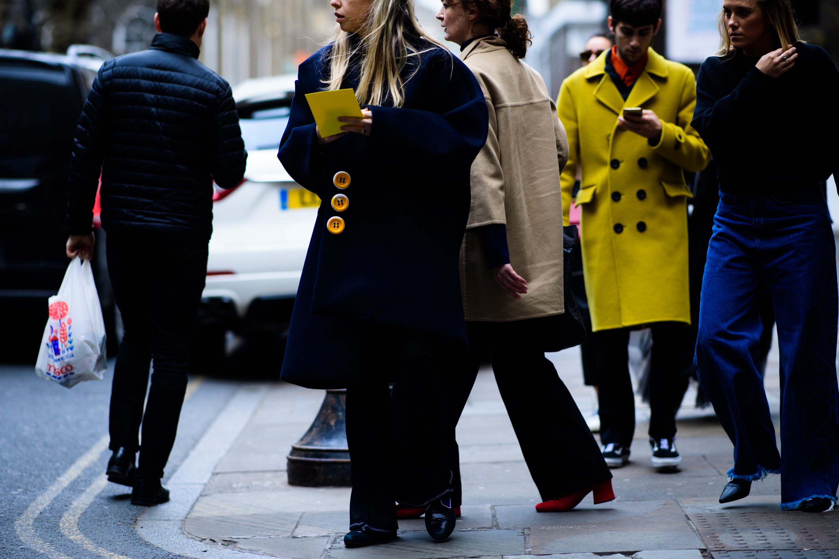 Woman wearing oversized coat