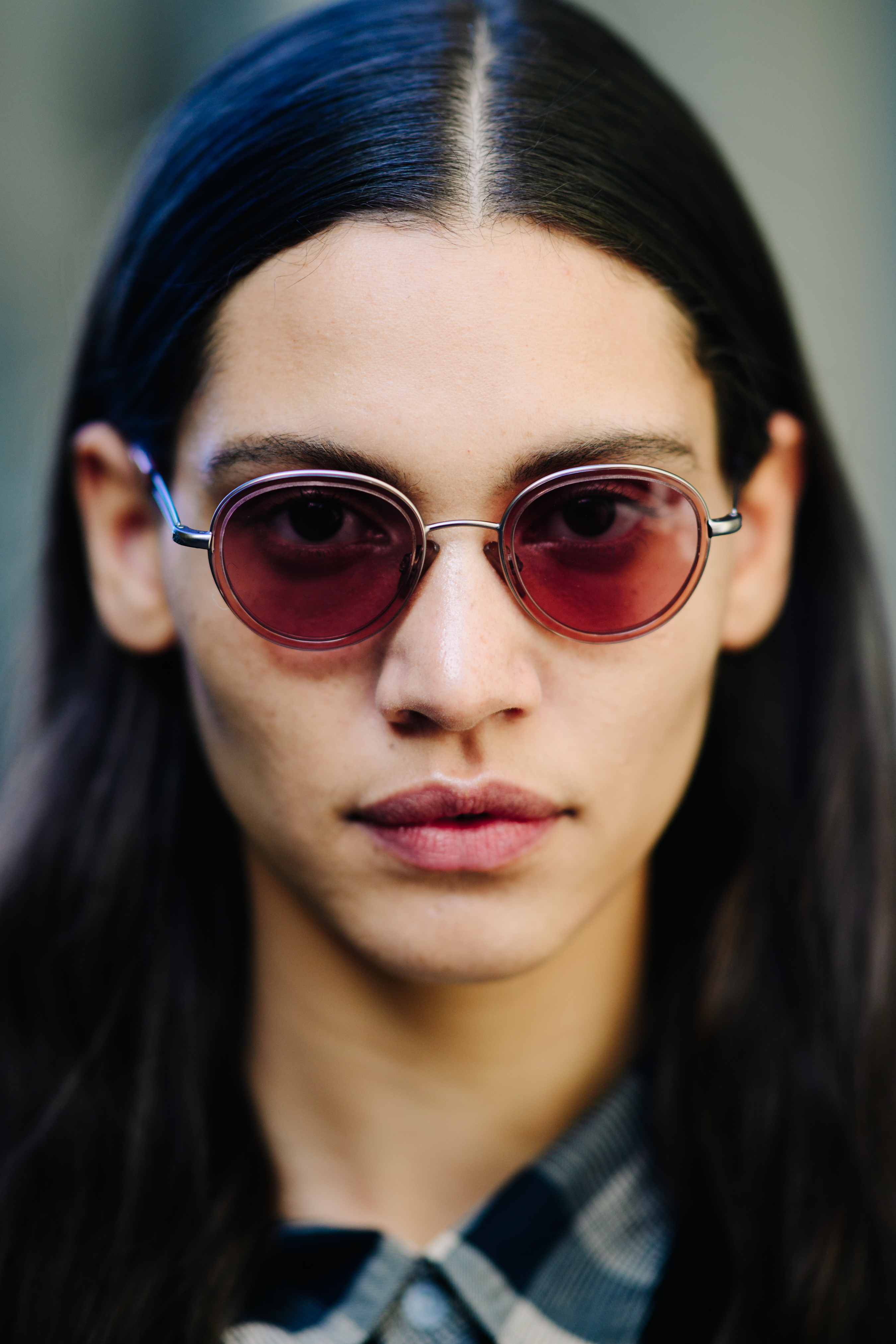 Portrait of model with red sunglasses