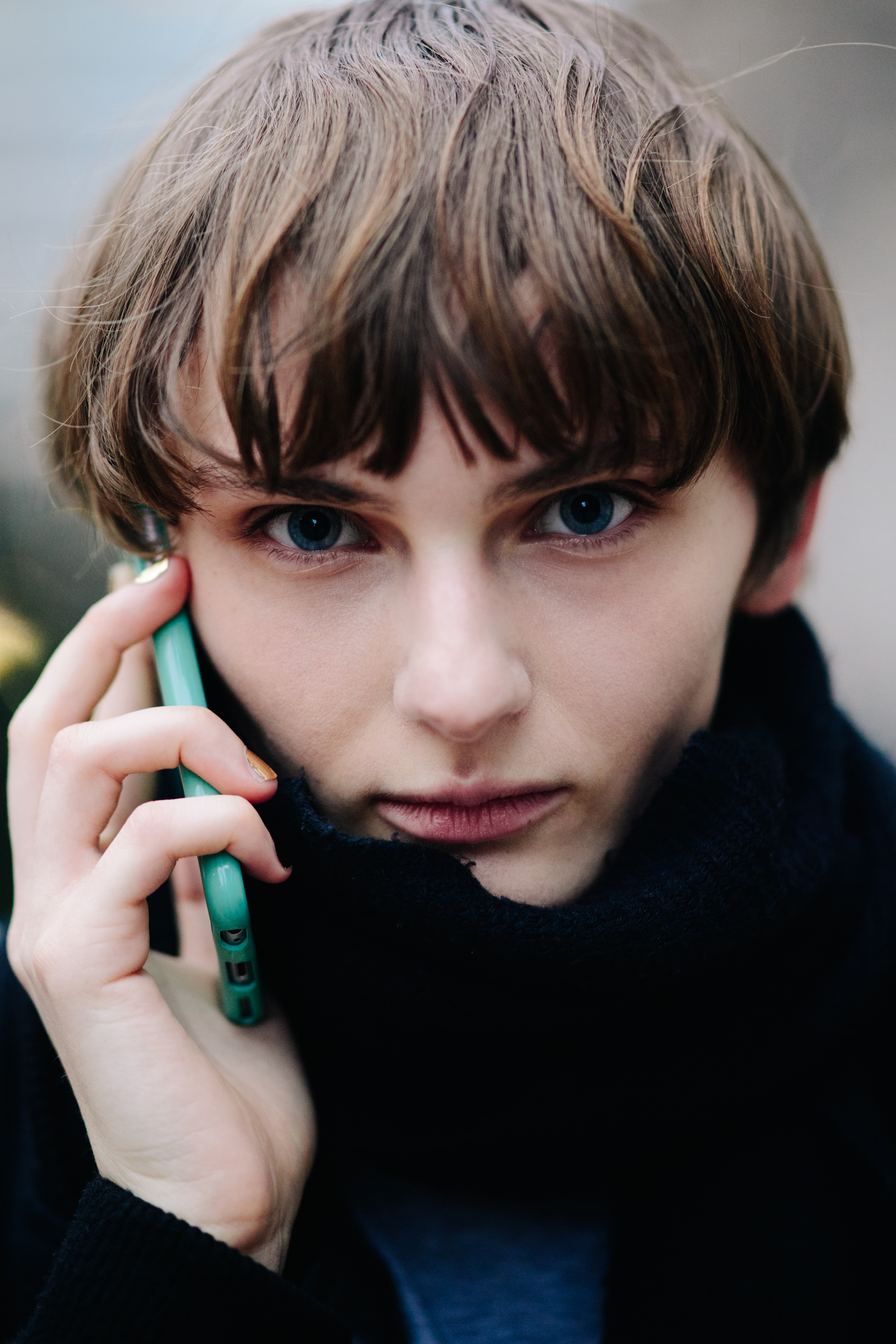 Portrait of model with brown hair