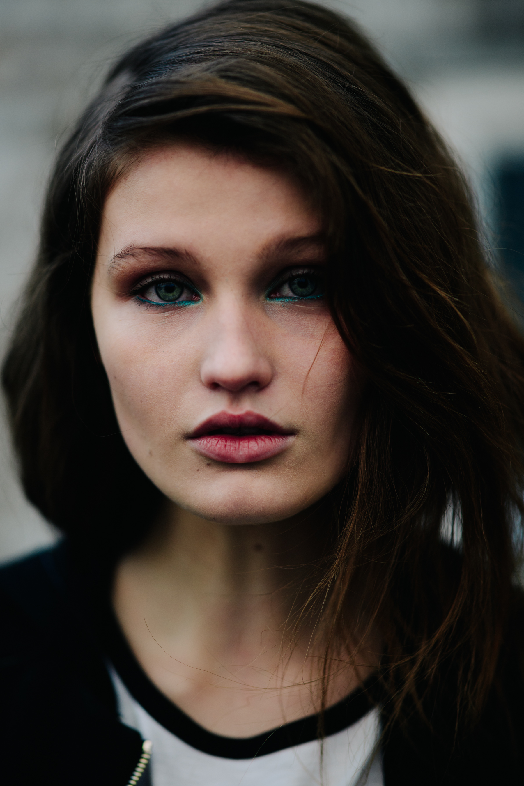 Portrait of model with green eyes