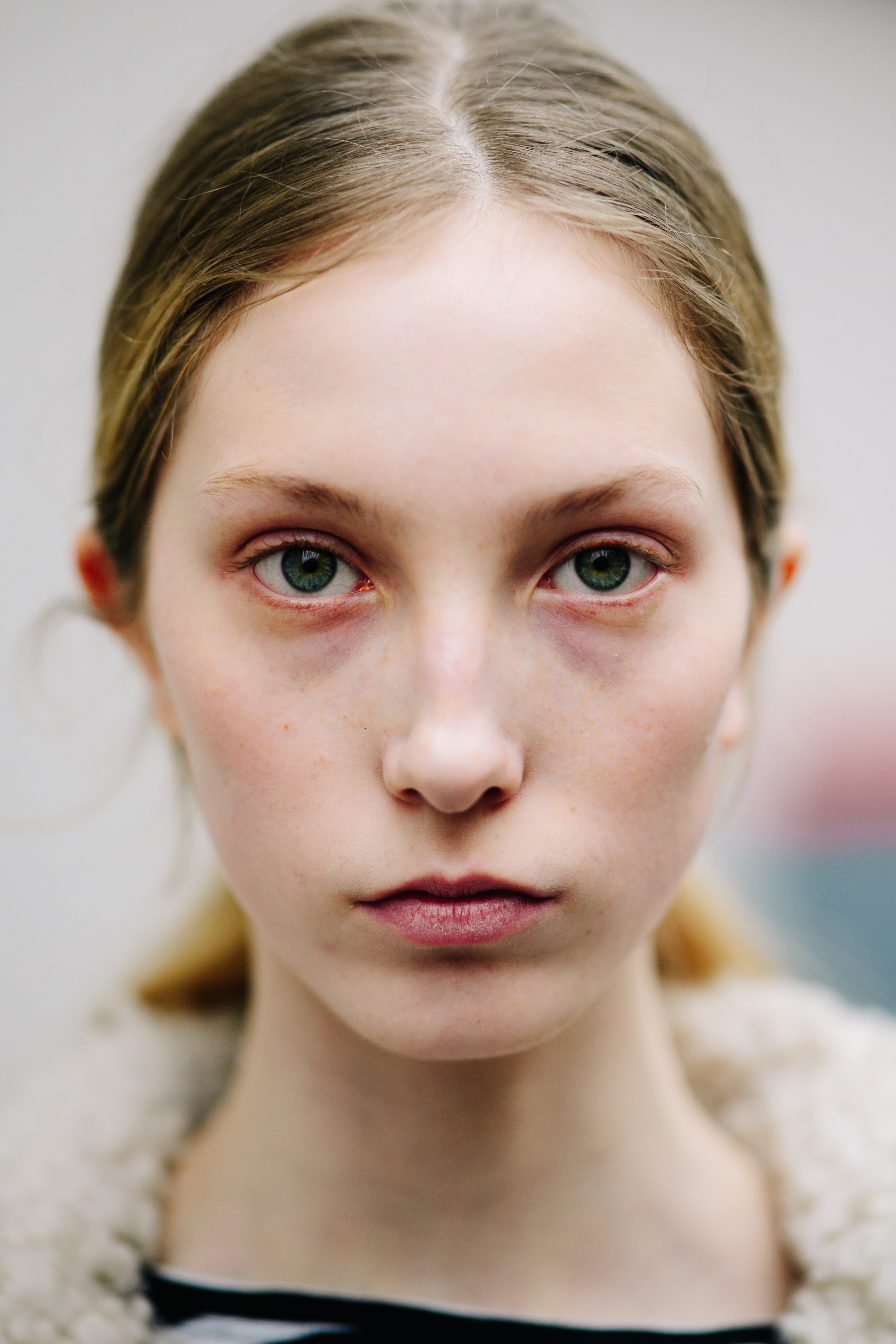 Portrait of model with green eyes