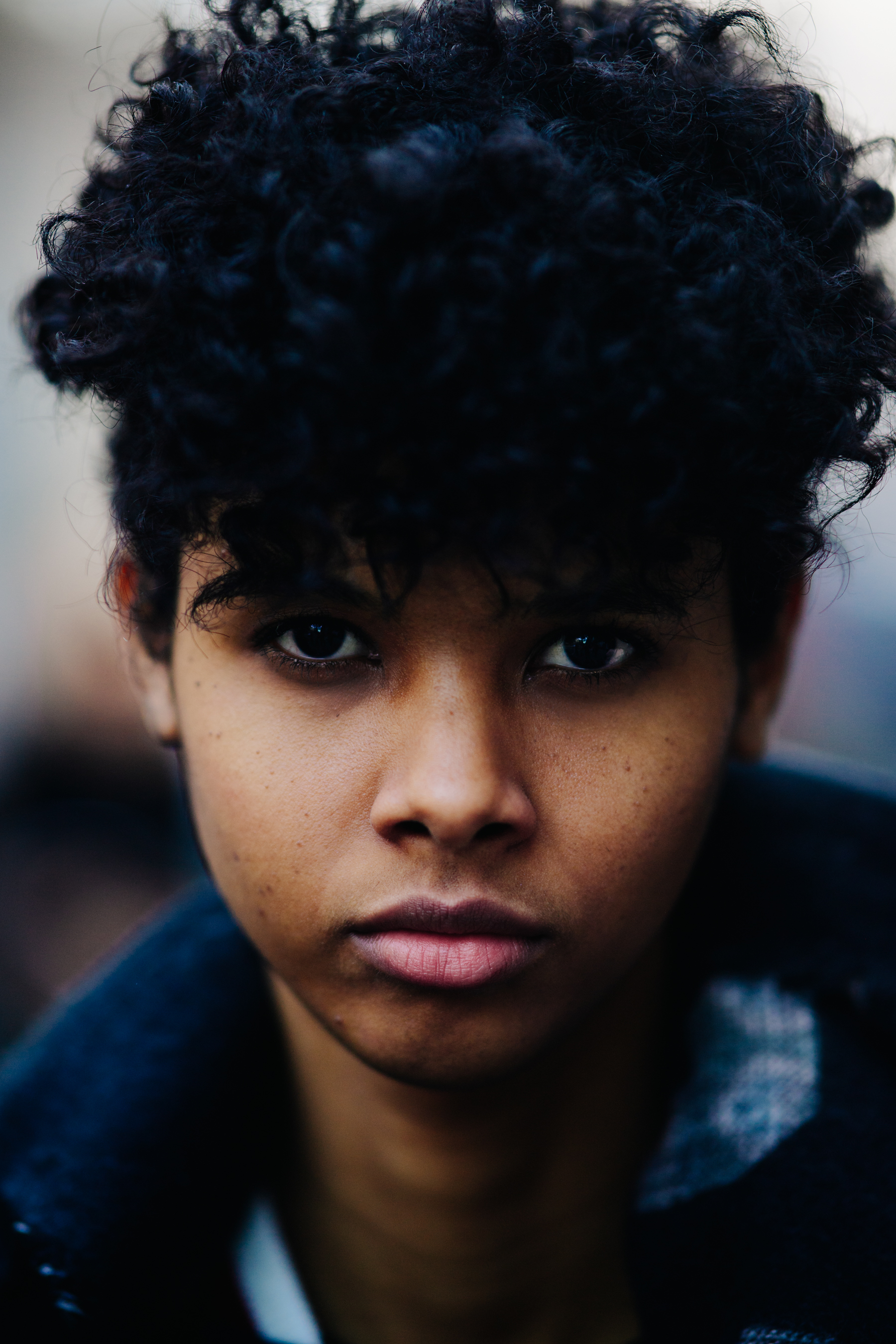 Portrait of a model with short hair