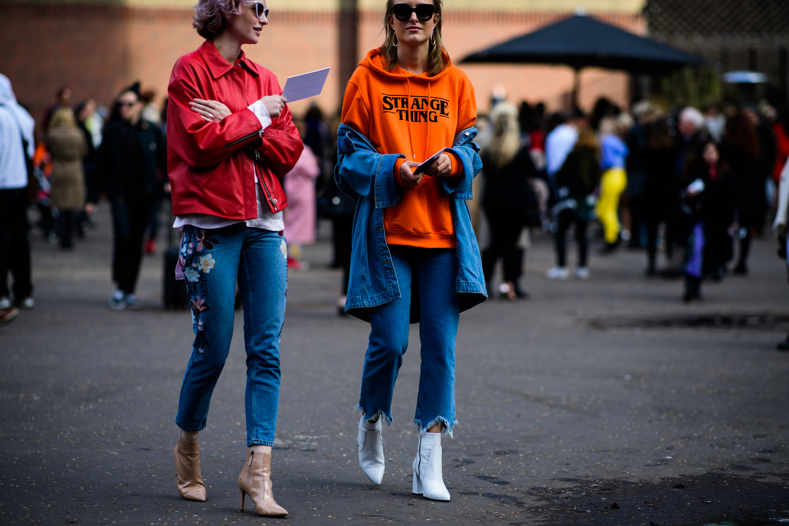 Women wearing topshop and Stranger Things hoodie