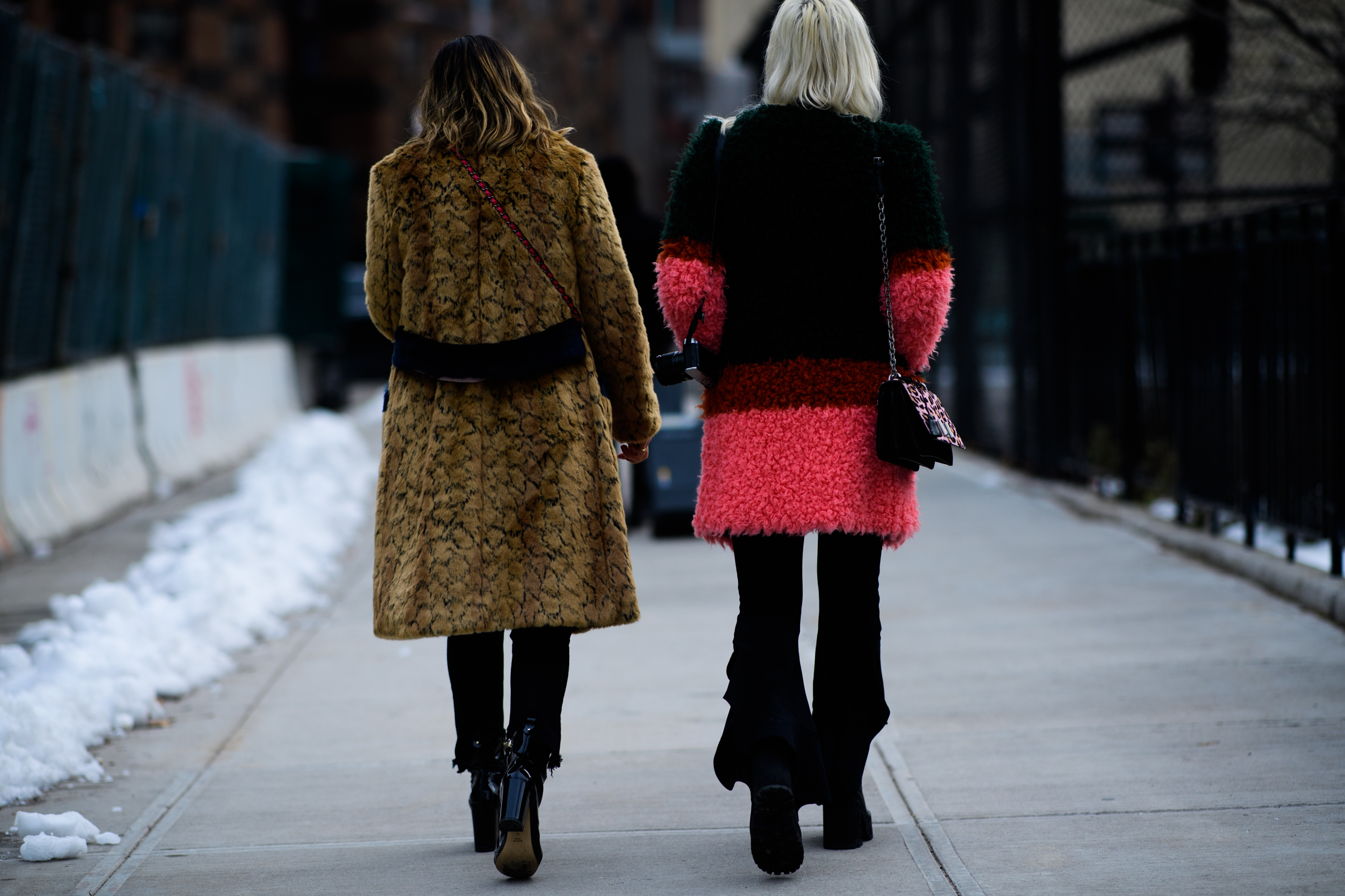 Women wearing fur coat