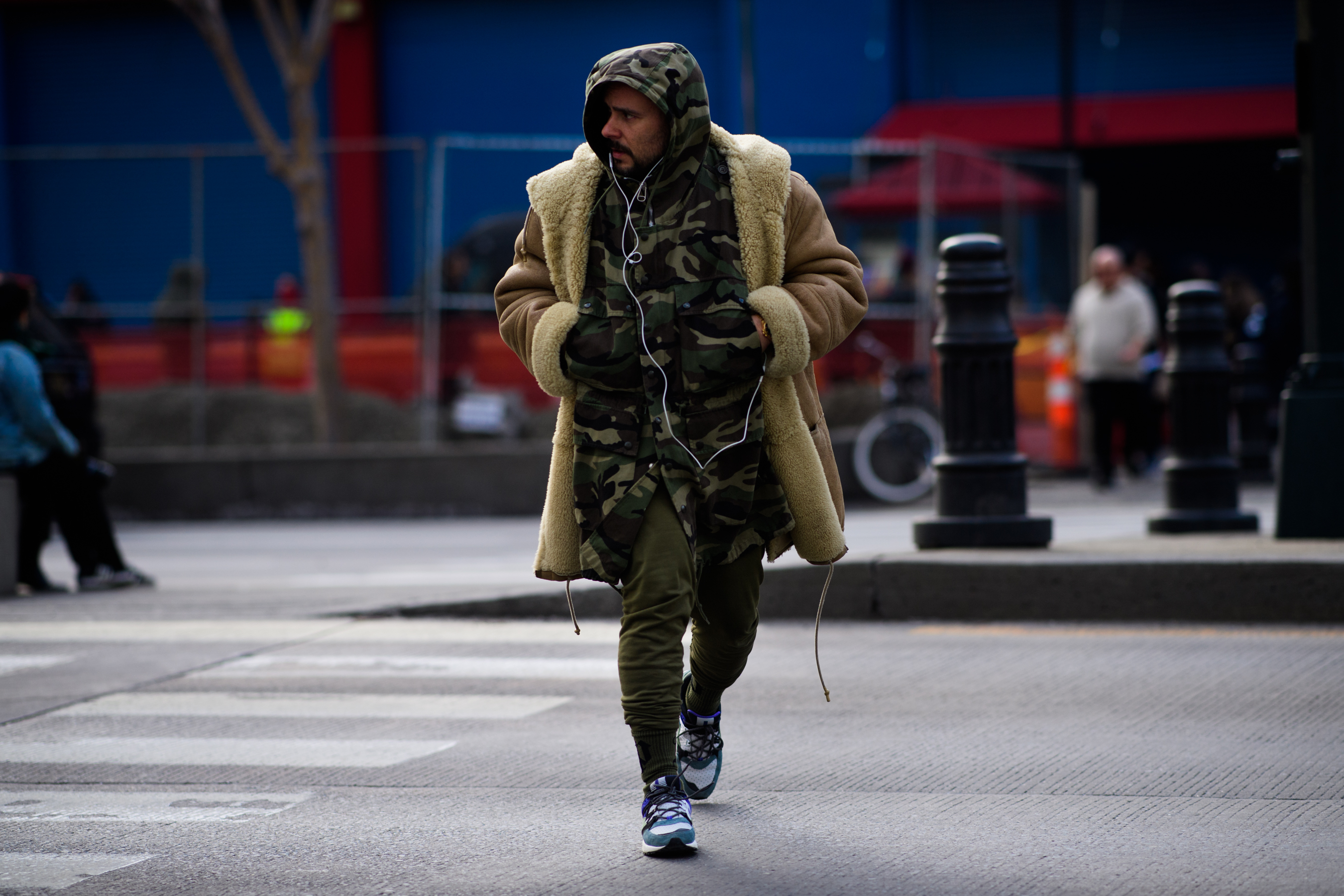 Man wearing navy clothes