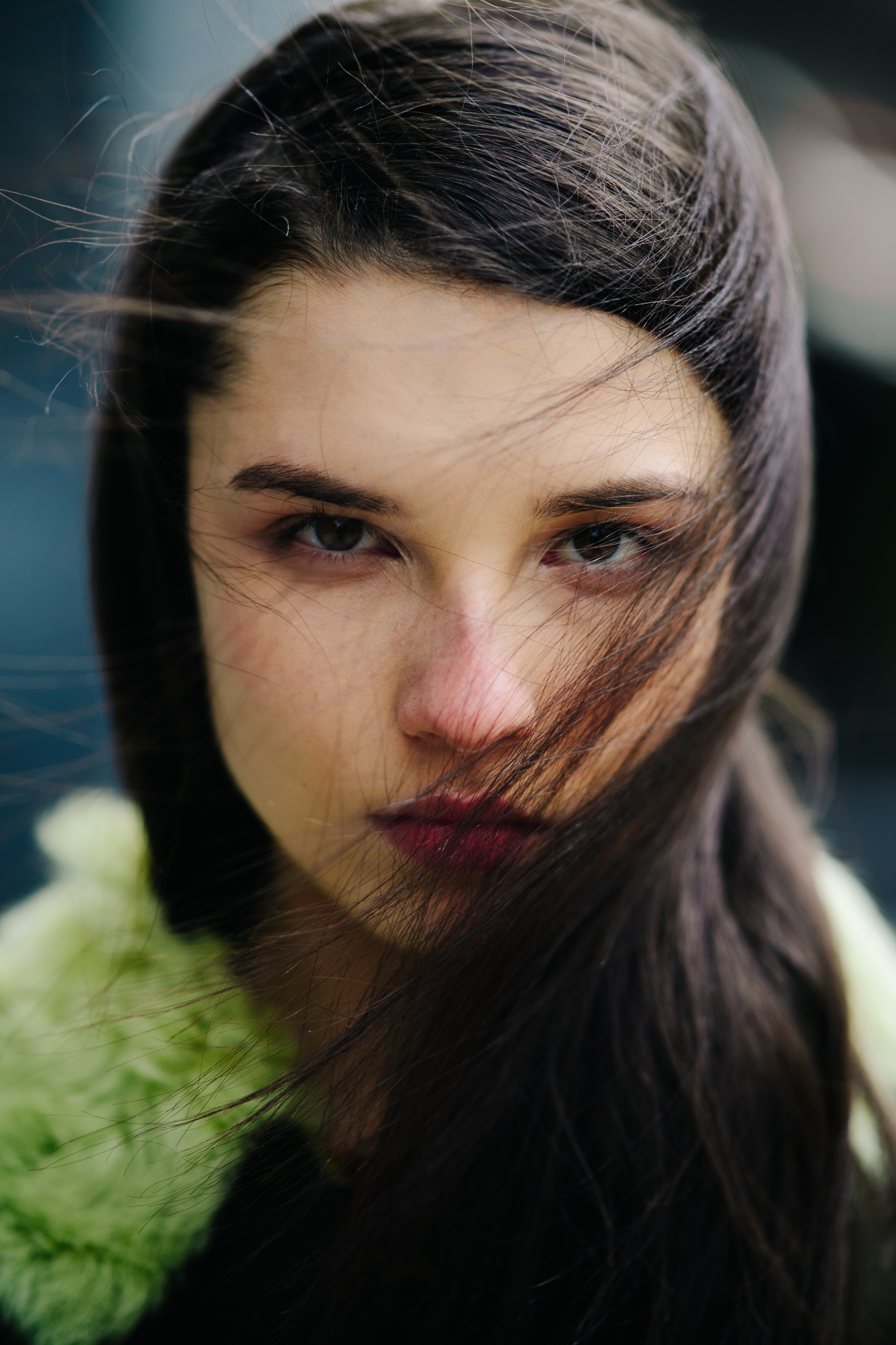 Portrait of Russian model after the show