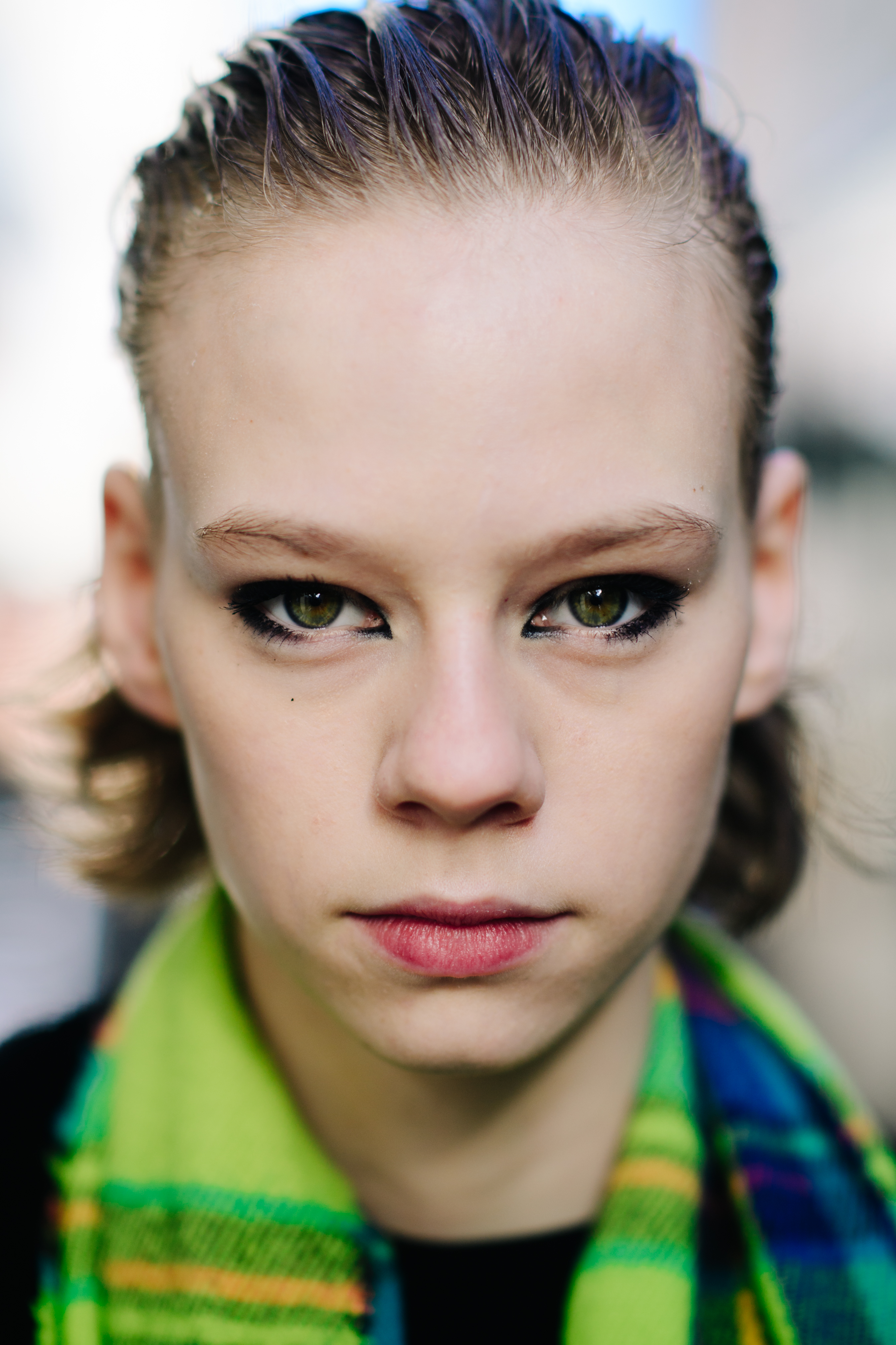 Portrait of a Polish model with sleek hair