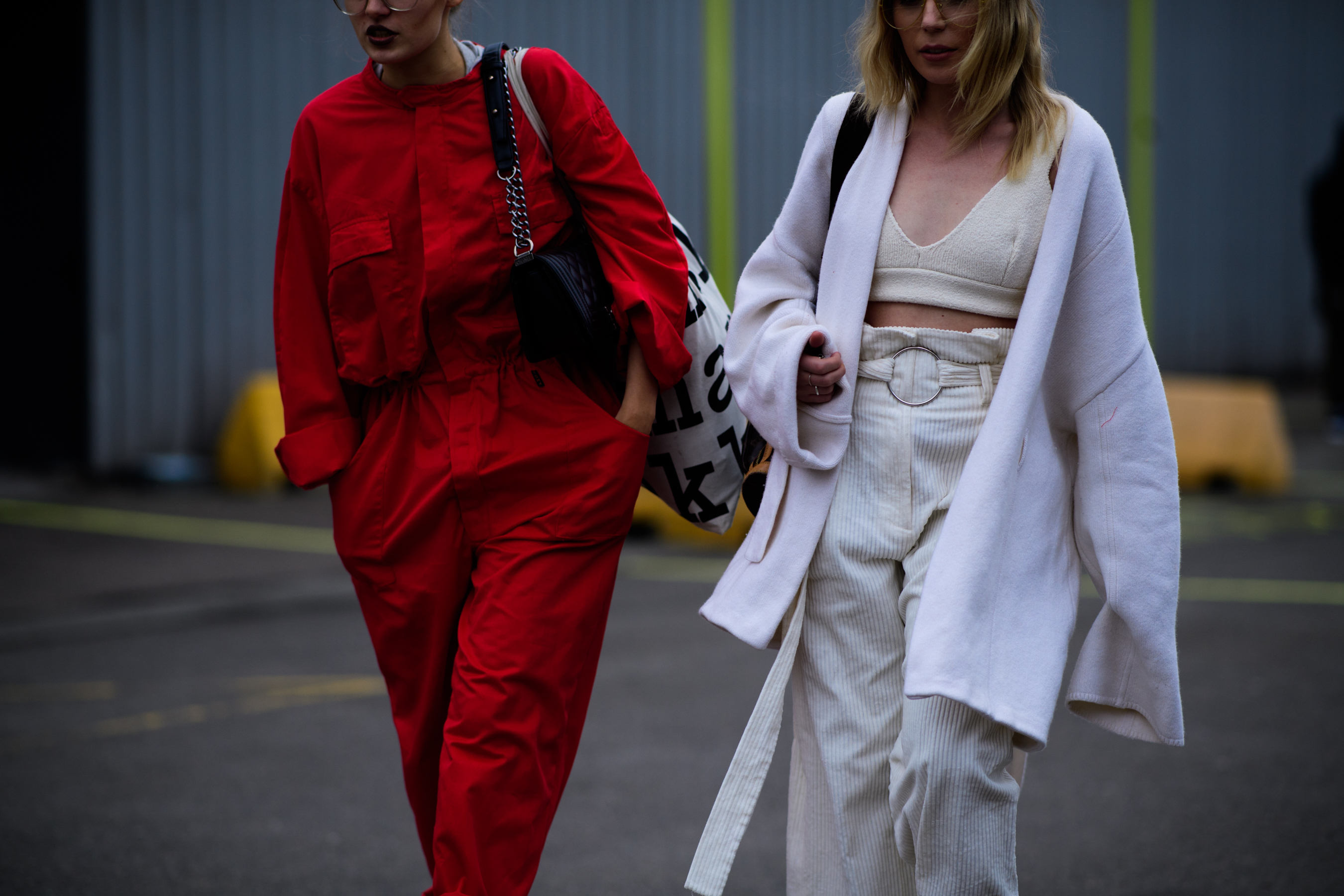 Women wearing red and white clothes