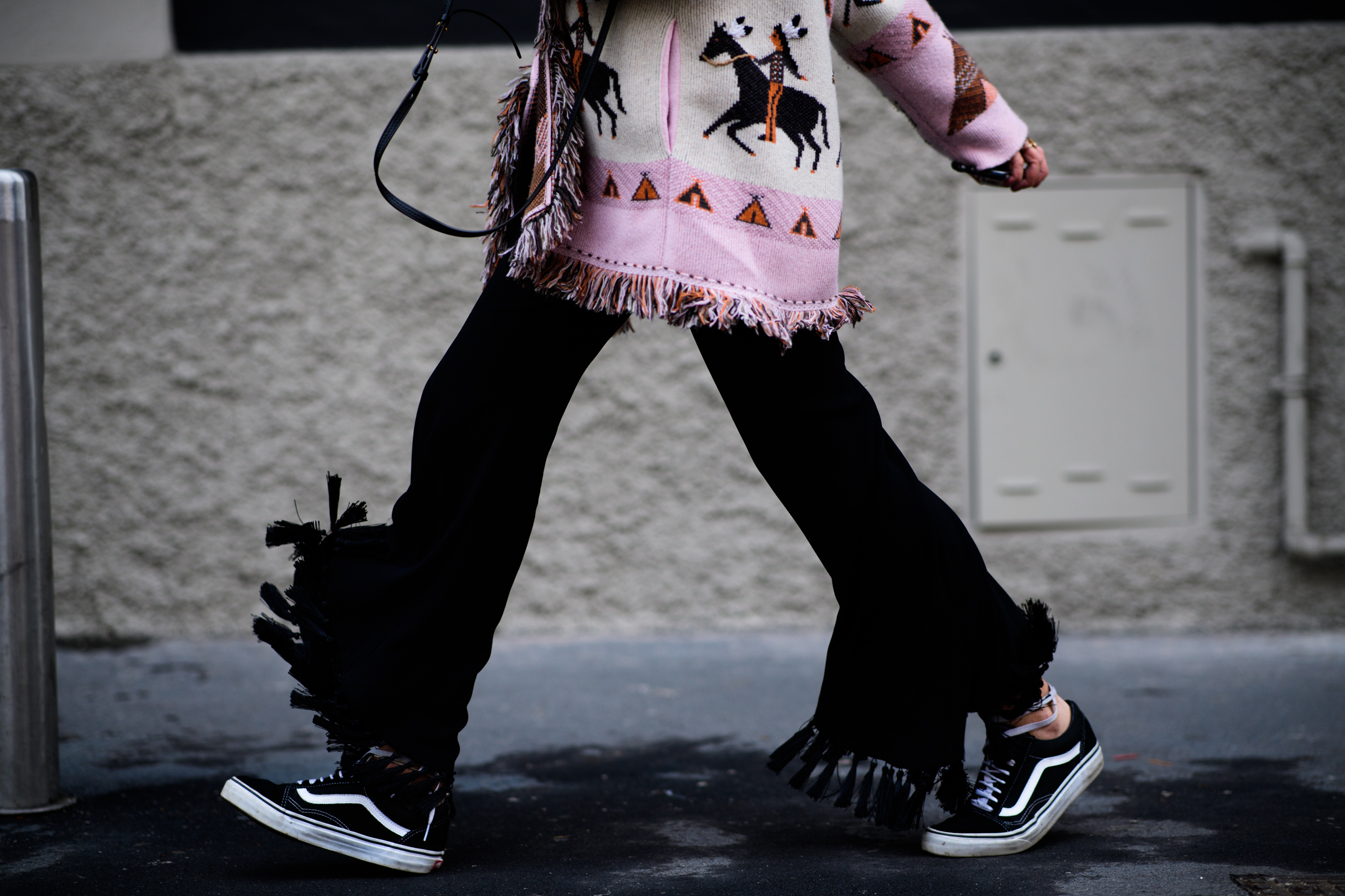 Woman wearing Vans shoes